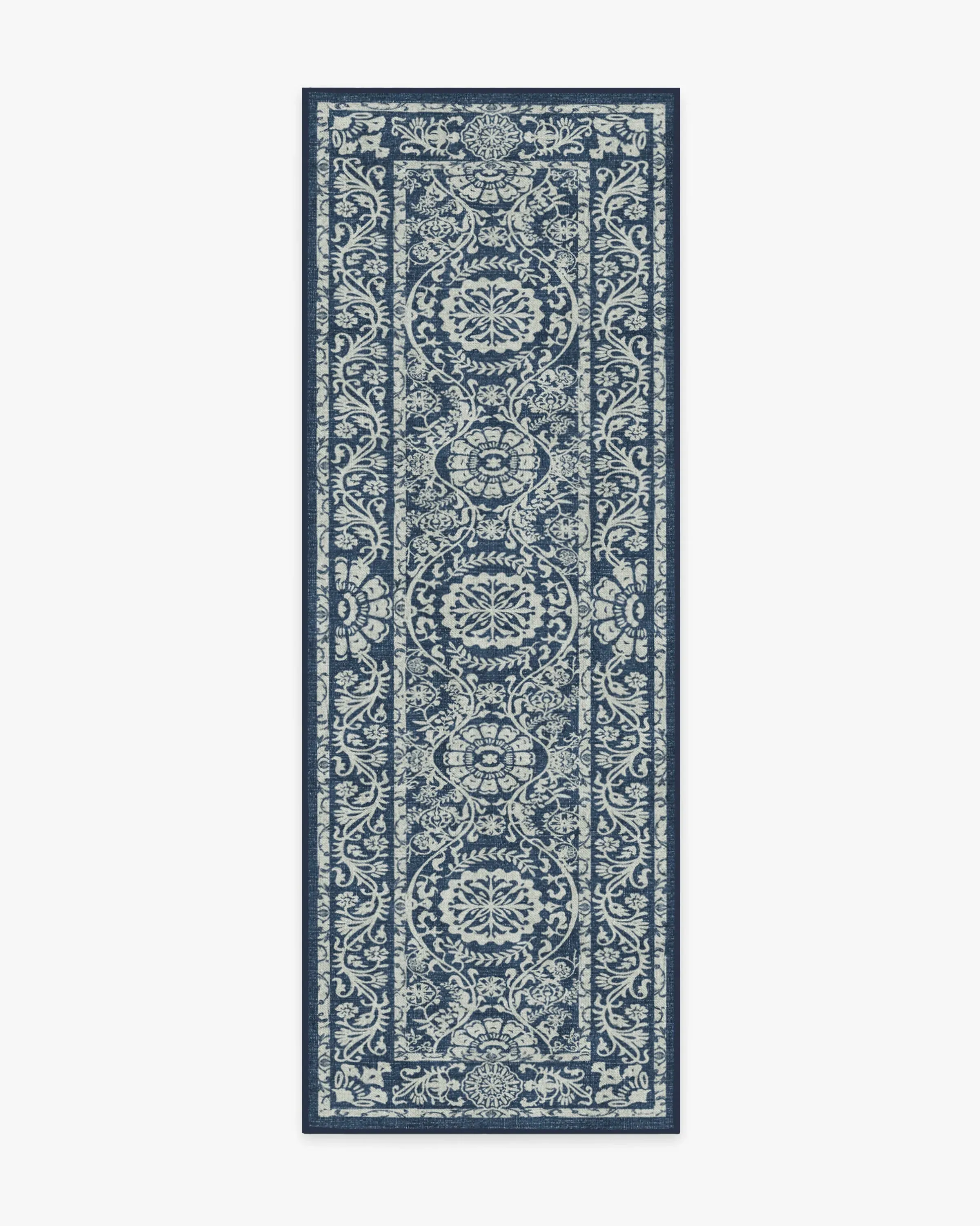 Runner Area Rug Machine Washable - Navy Blue