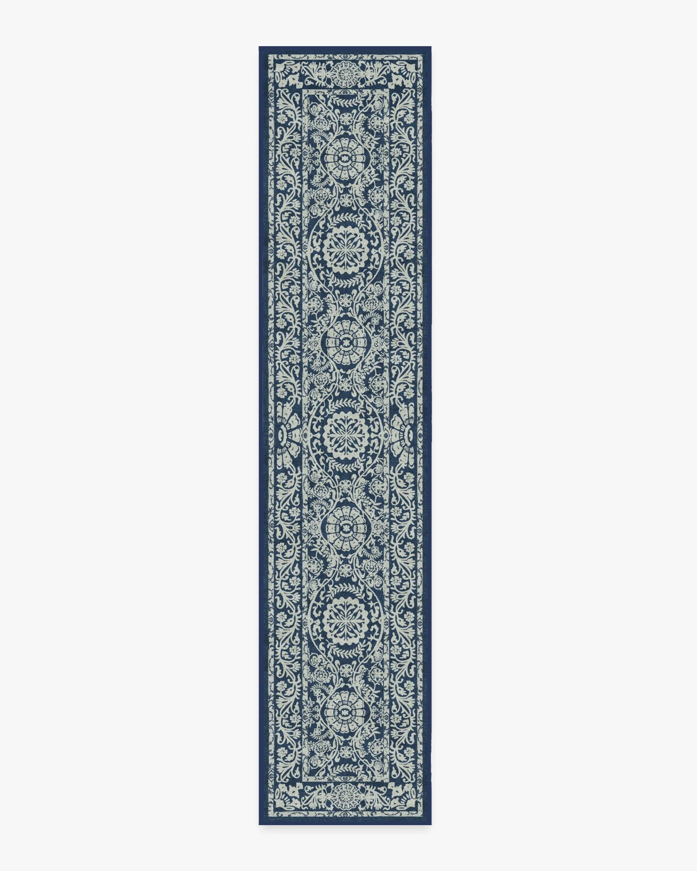 Runner Area Rug Machine Washable - Navy Blue