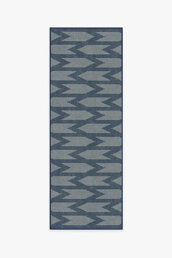 Runner Area Rug Machine Washable - Navy Blue