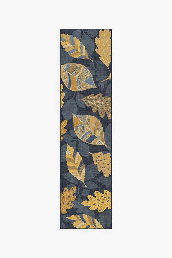 Runner Area Rug Machine Washable - Navy, Chenille