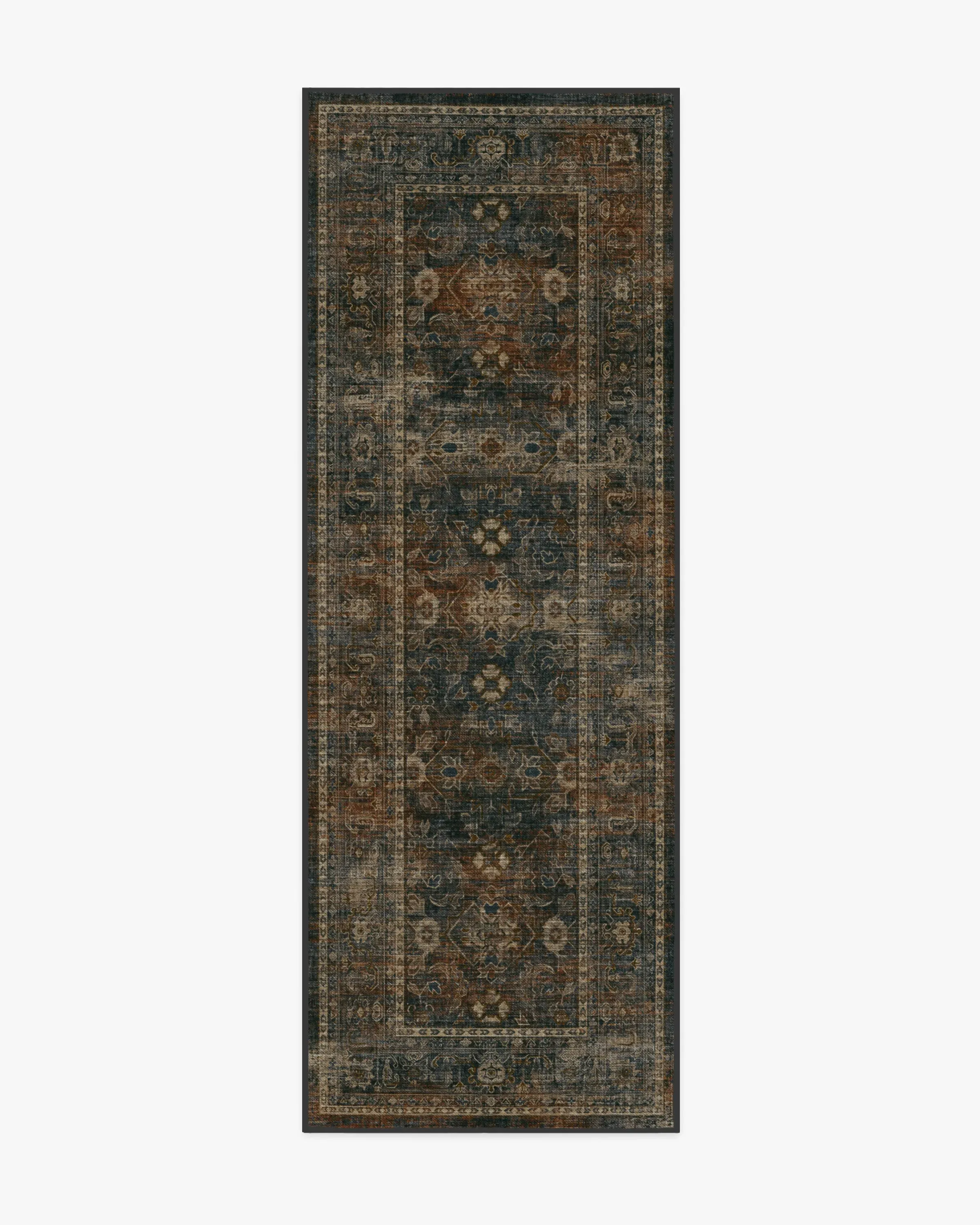 Runner Area Rug Machine Washable - Navy, Fabric