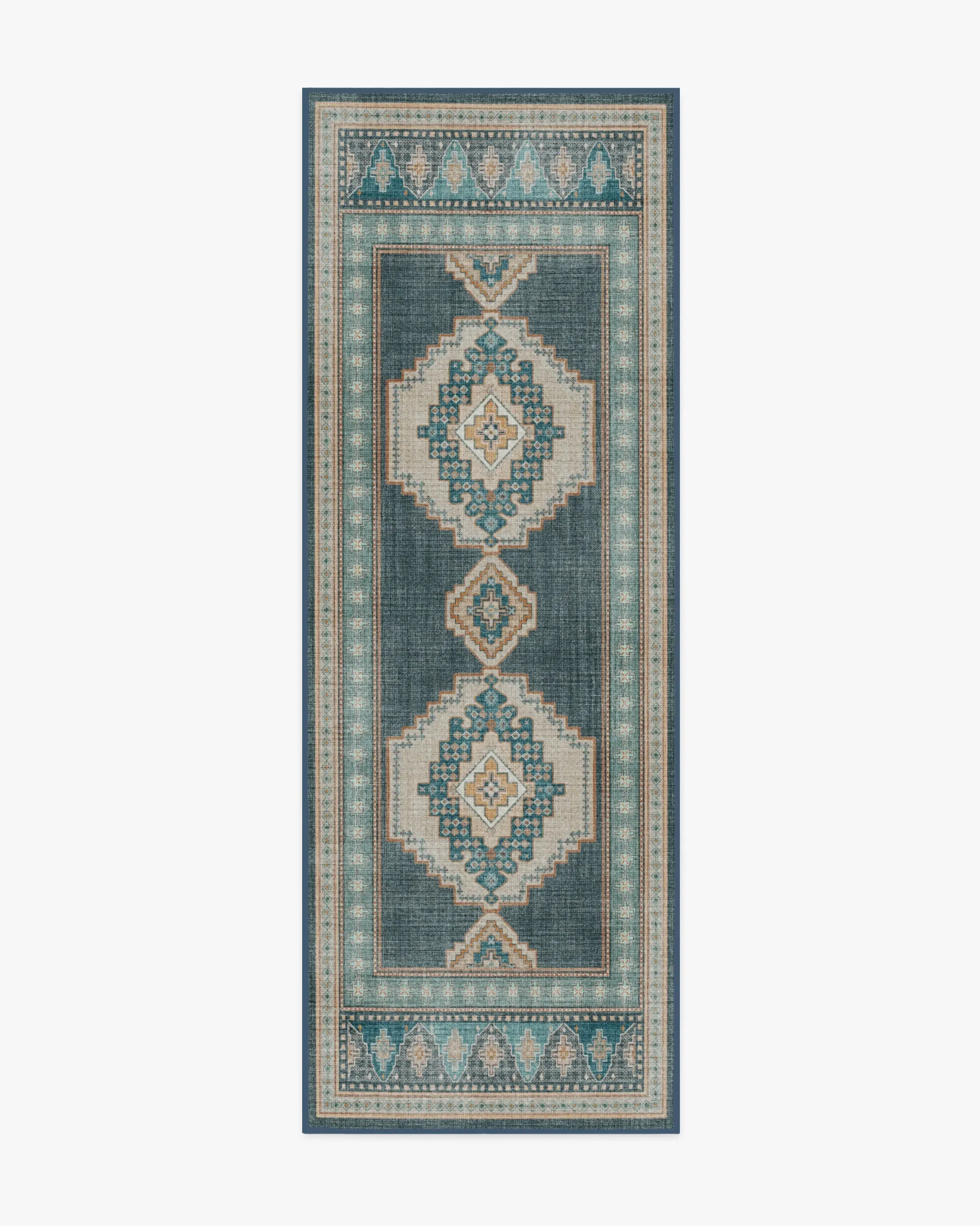 Runner Area Rug Machine Washable - Navy
