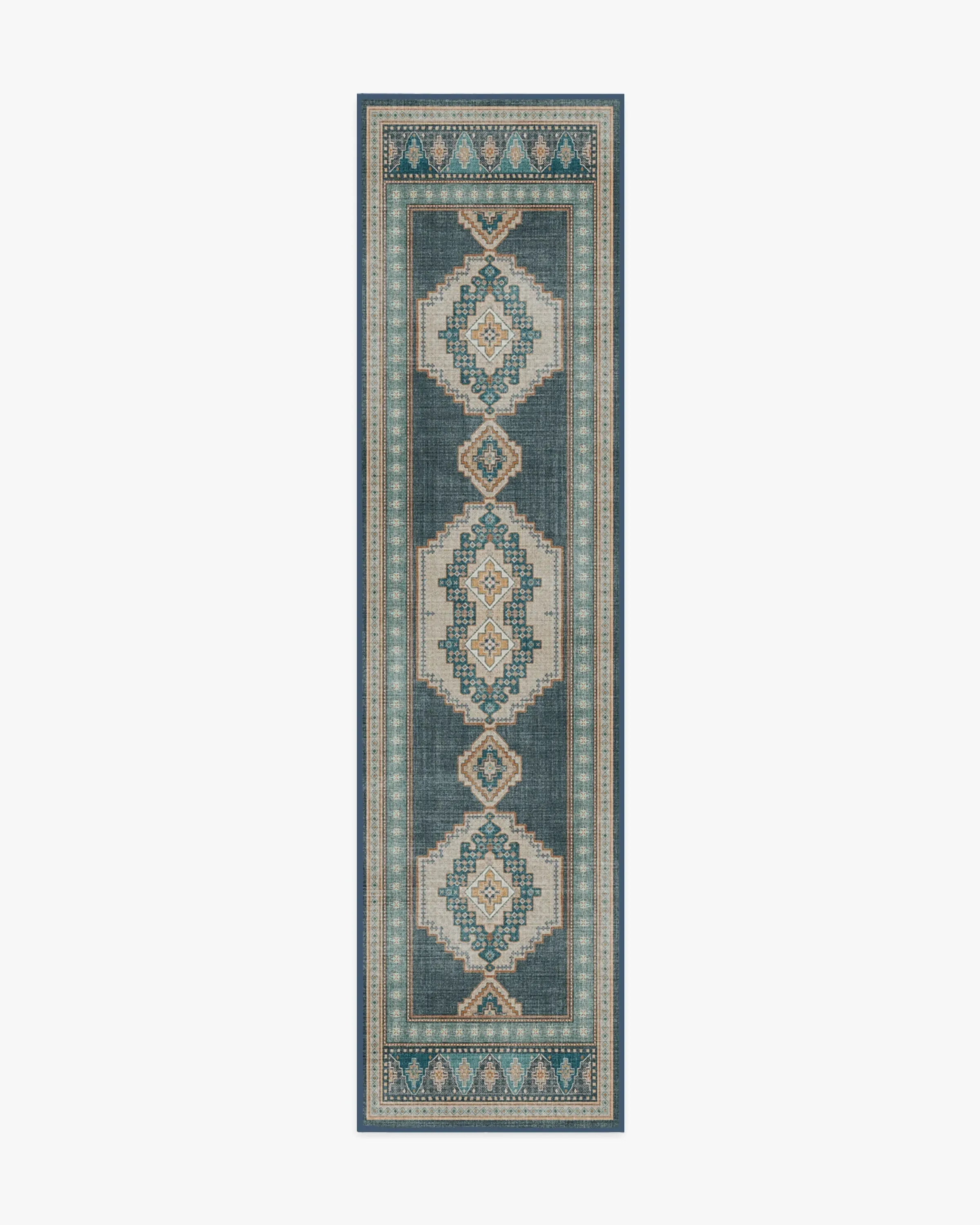 Runner Area Rug Machine Washable - Navy