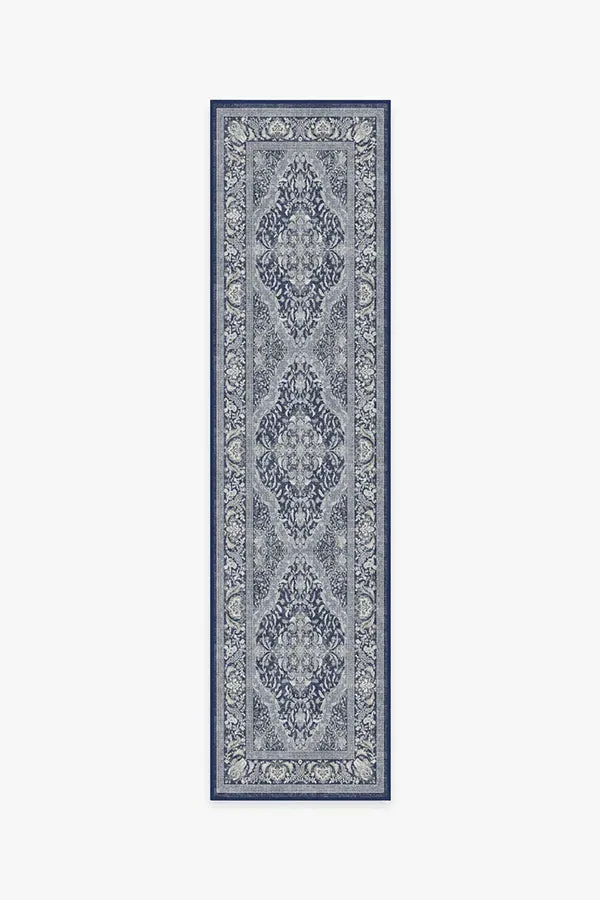 Runner Area Rug Machine Washable - Navy