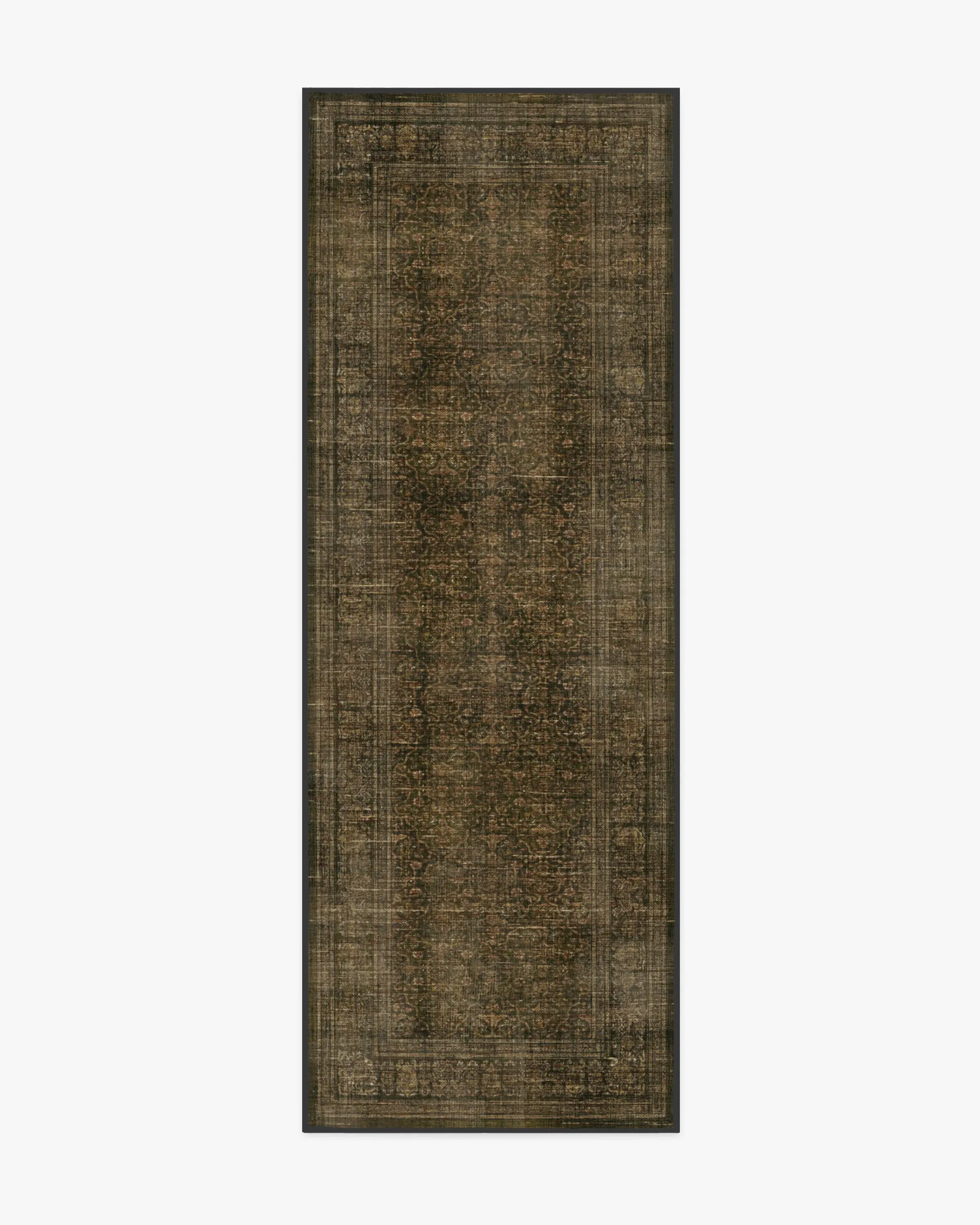 Runner Area Rug Machine Washable - Olive, Gold