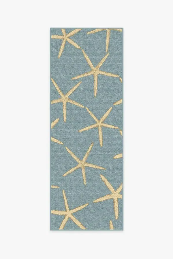 Runner Area Rug Machine Washable - Pale Blue