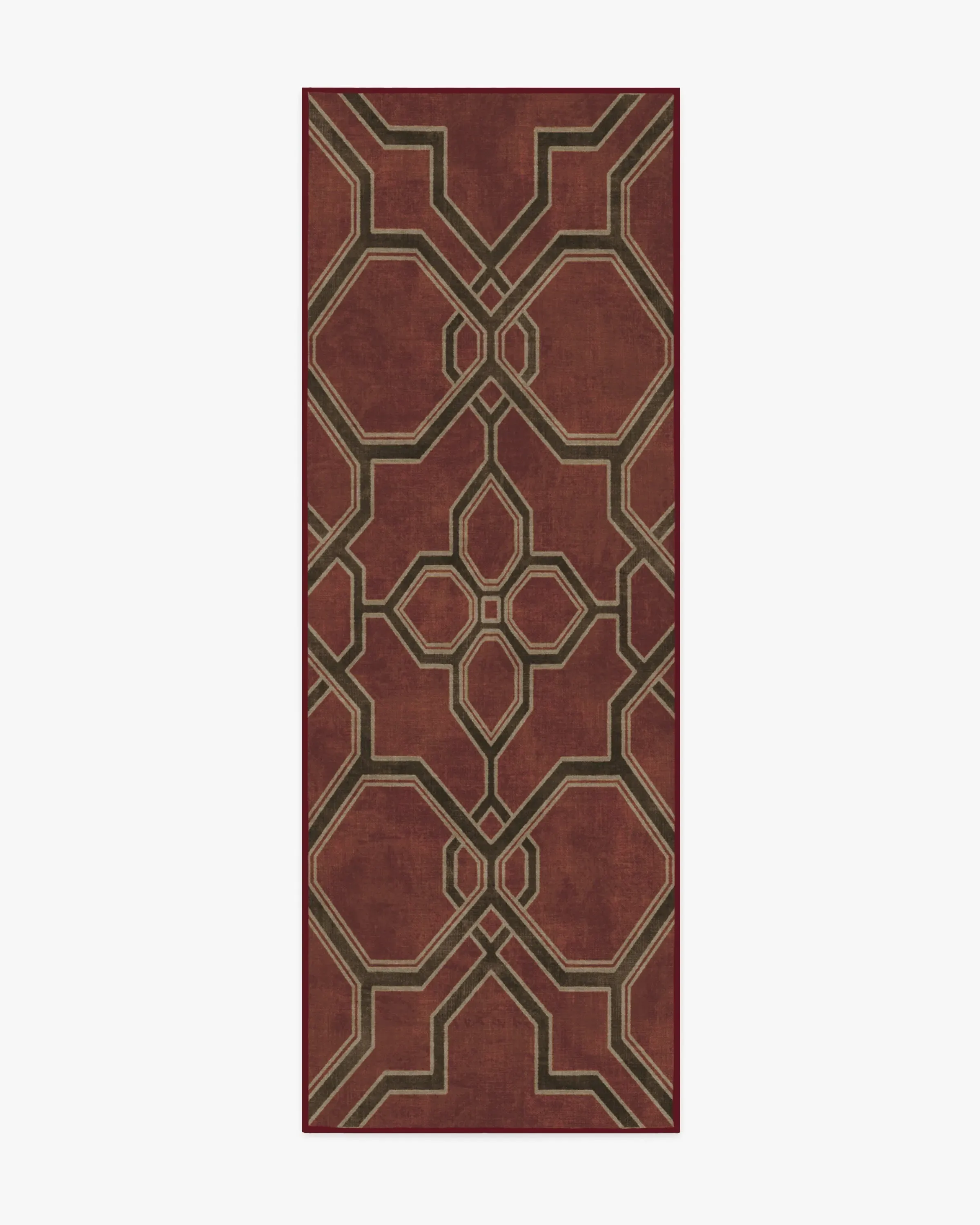 Runner Area Rug Machine Washable - Red, Flatwoven