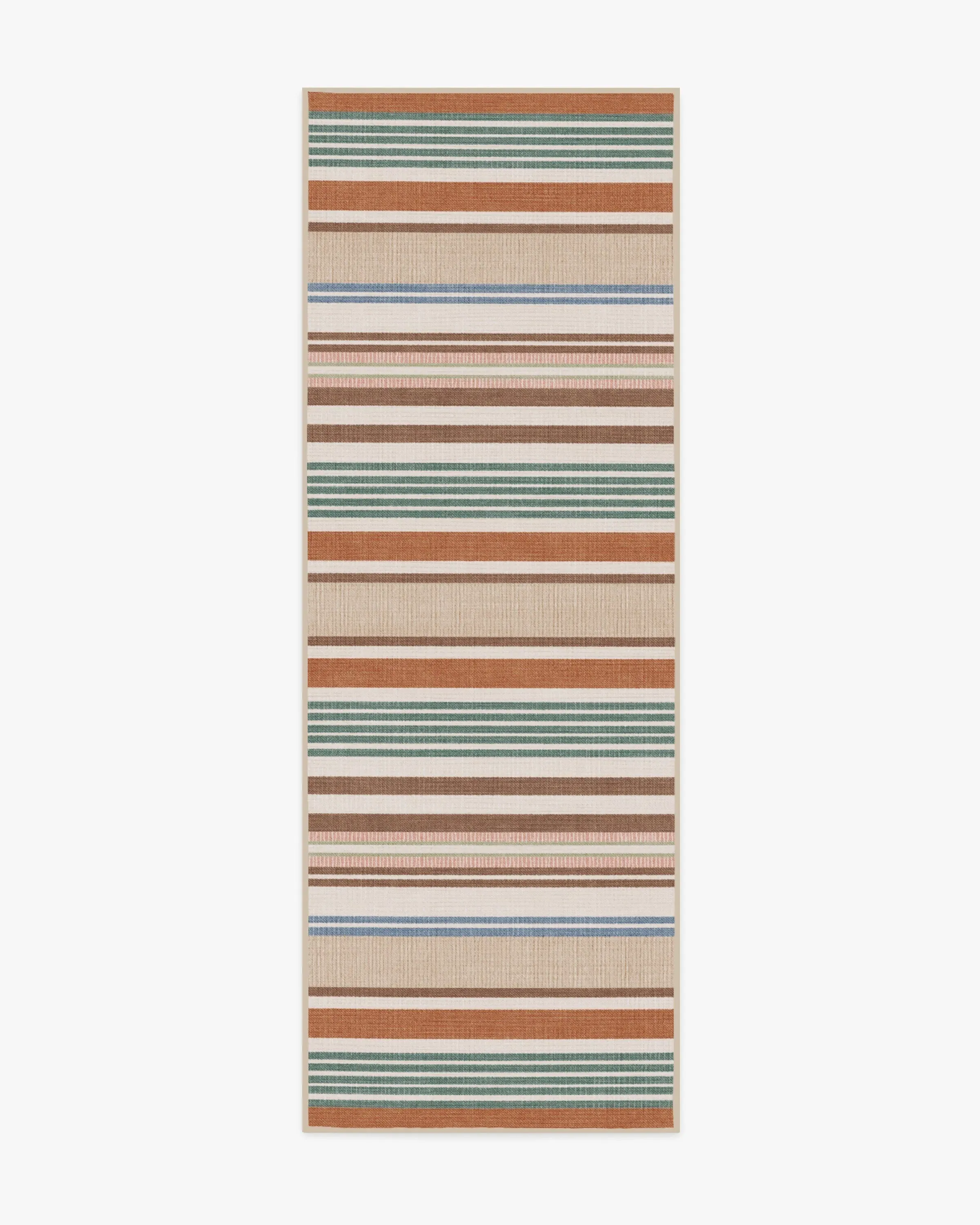 Runner Area Rug Machine Washable - Red Stripe