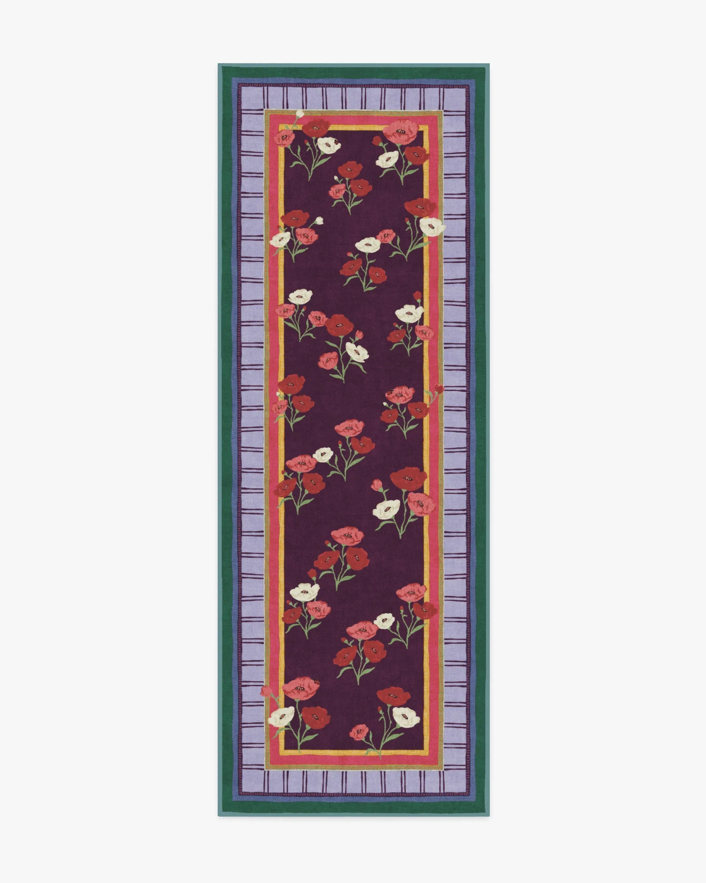 Runner Area Rug Machine Washable - Royal Plum