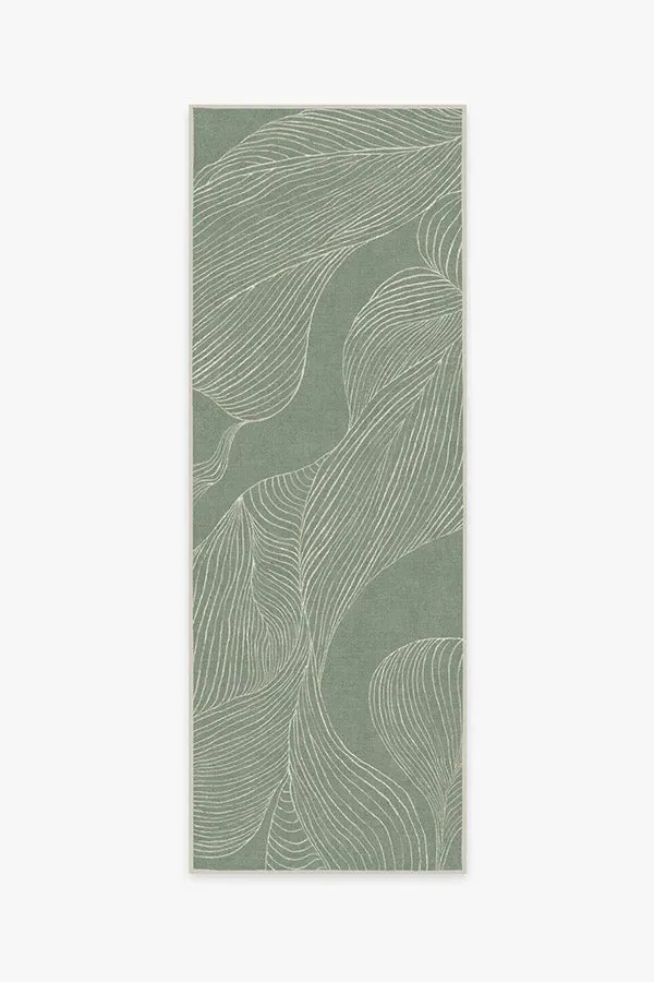 Runner Area Rug Machine Washable - Sage Green