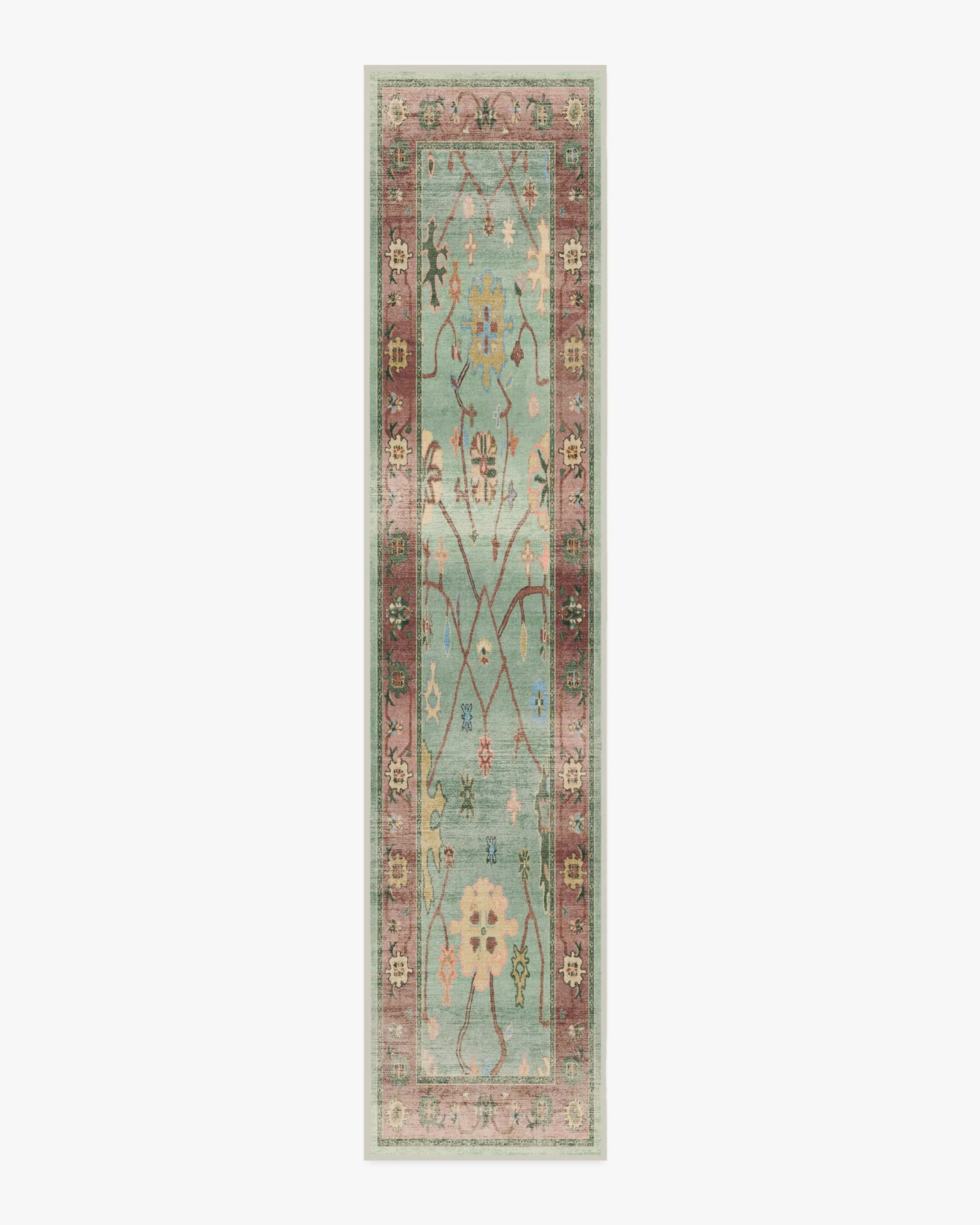 Runner Area Rug Machine Washable - Sage Green