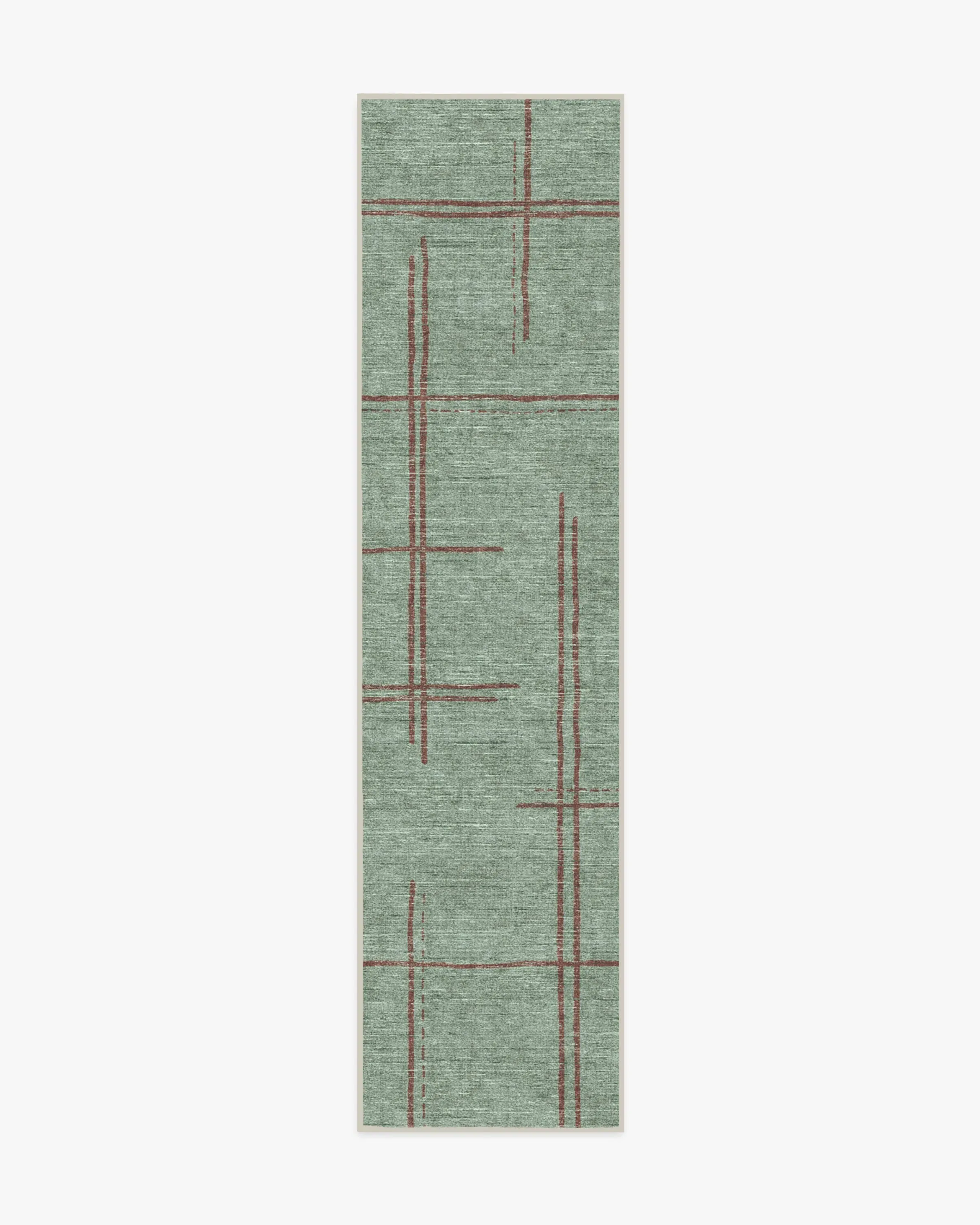 Runner Area Rug Machine Washable - Sage Green