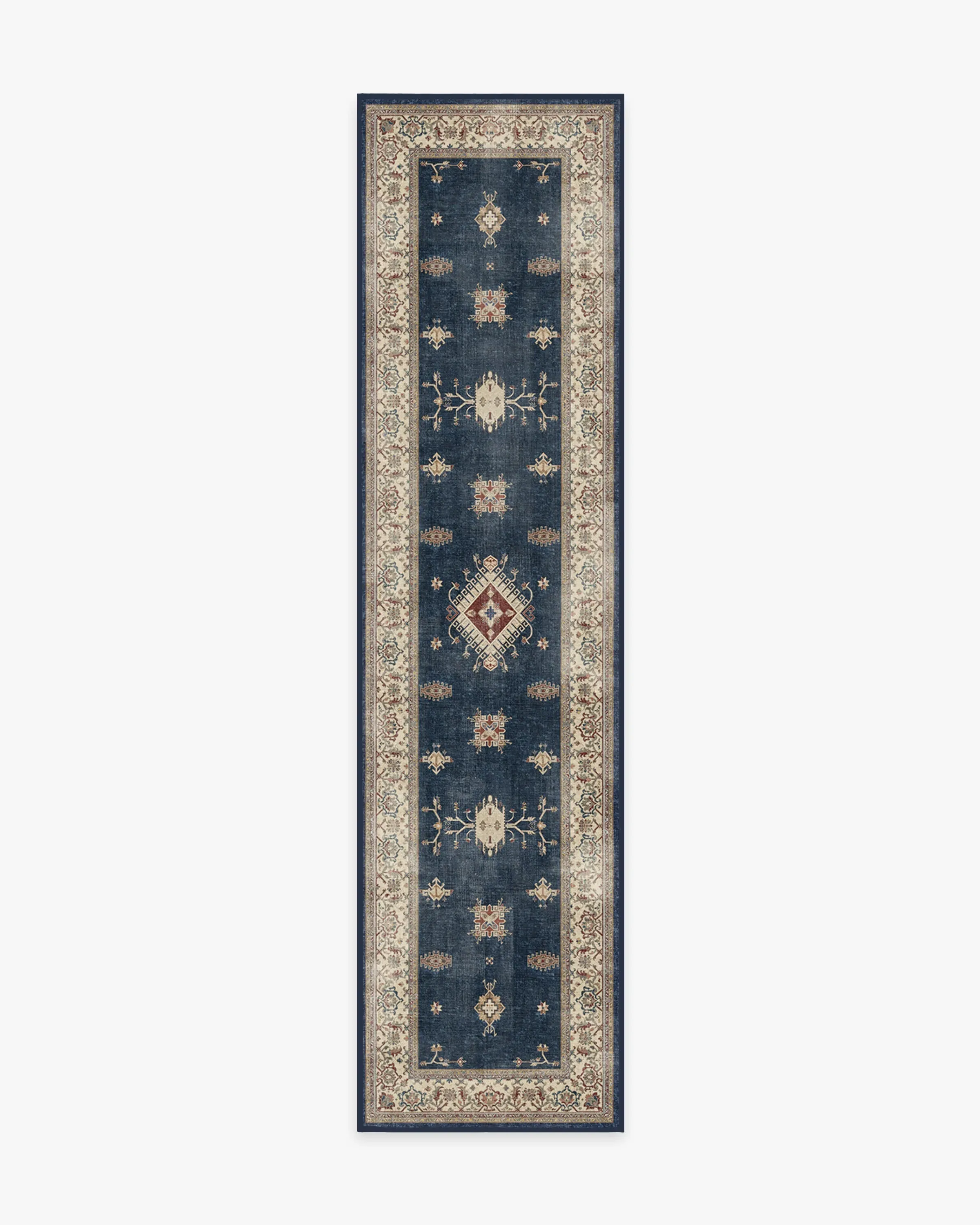 Runner Area Rug Machine Washable - Sapphire Blue