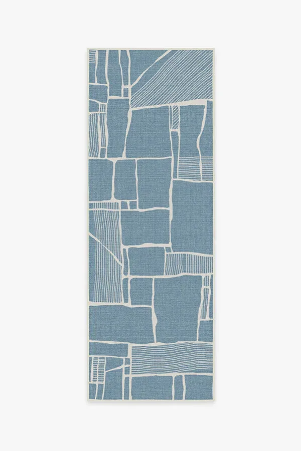 Runner Area Rug Machine Washable - Slate Blue