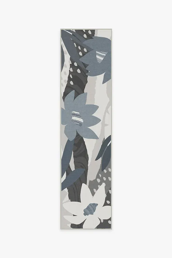 Runner Area Rug Machine Washable - Steel Blue