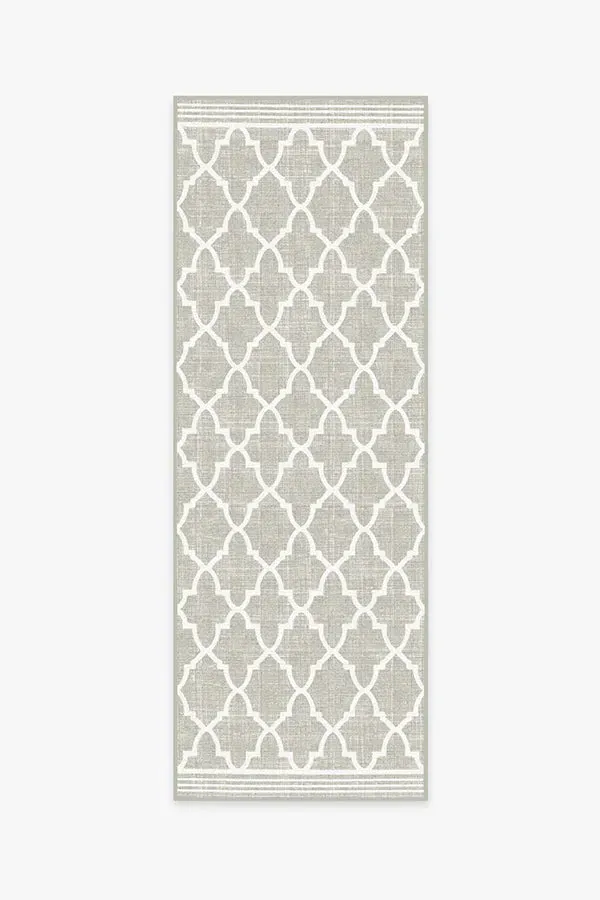 Runner Area Rug Machine Washable - Stone, Trellis