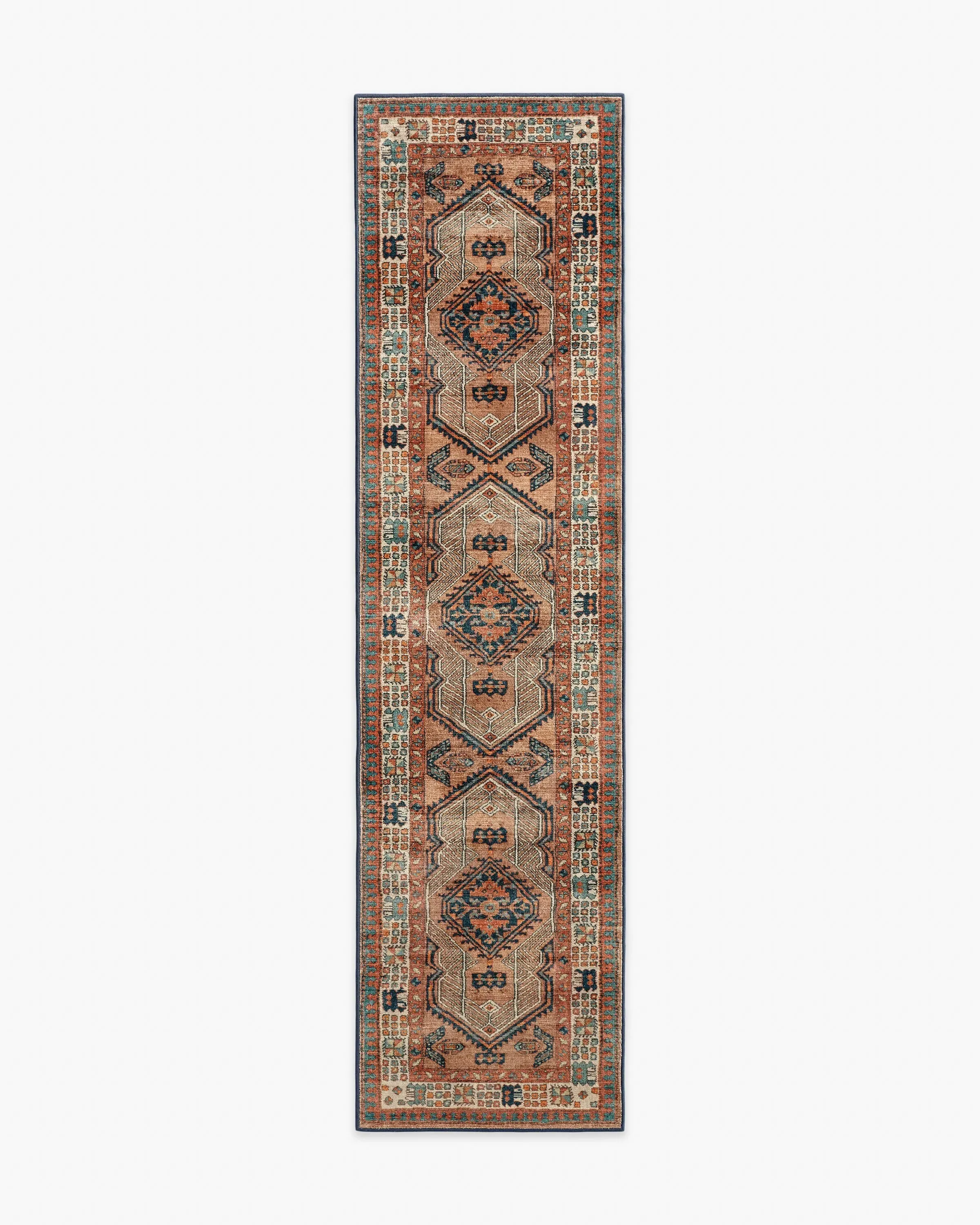 Runner Area Rug Machine Washable - Terracotta
