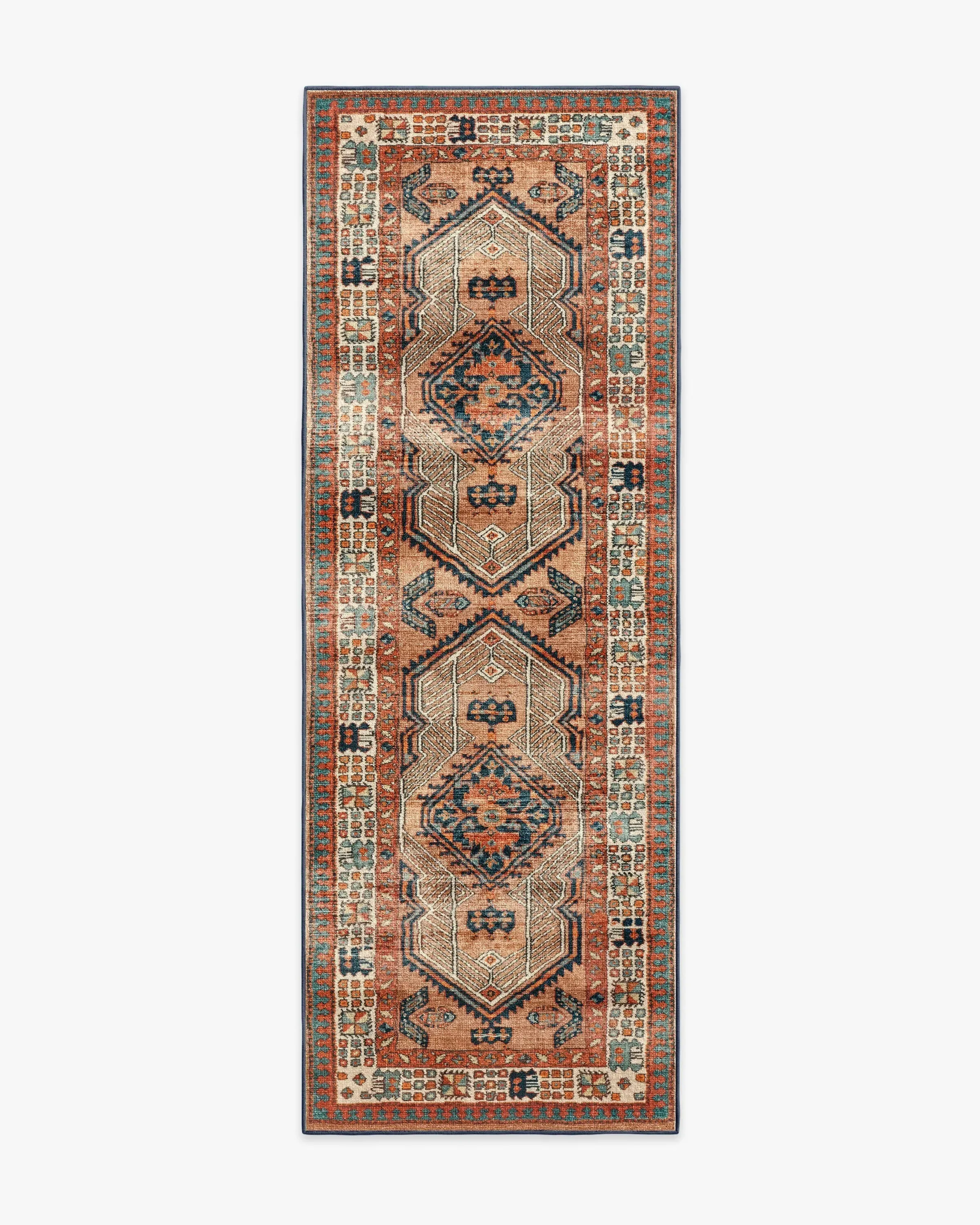 Runner Area Rug Machine Washable - Terracotta image