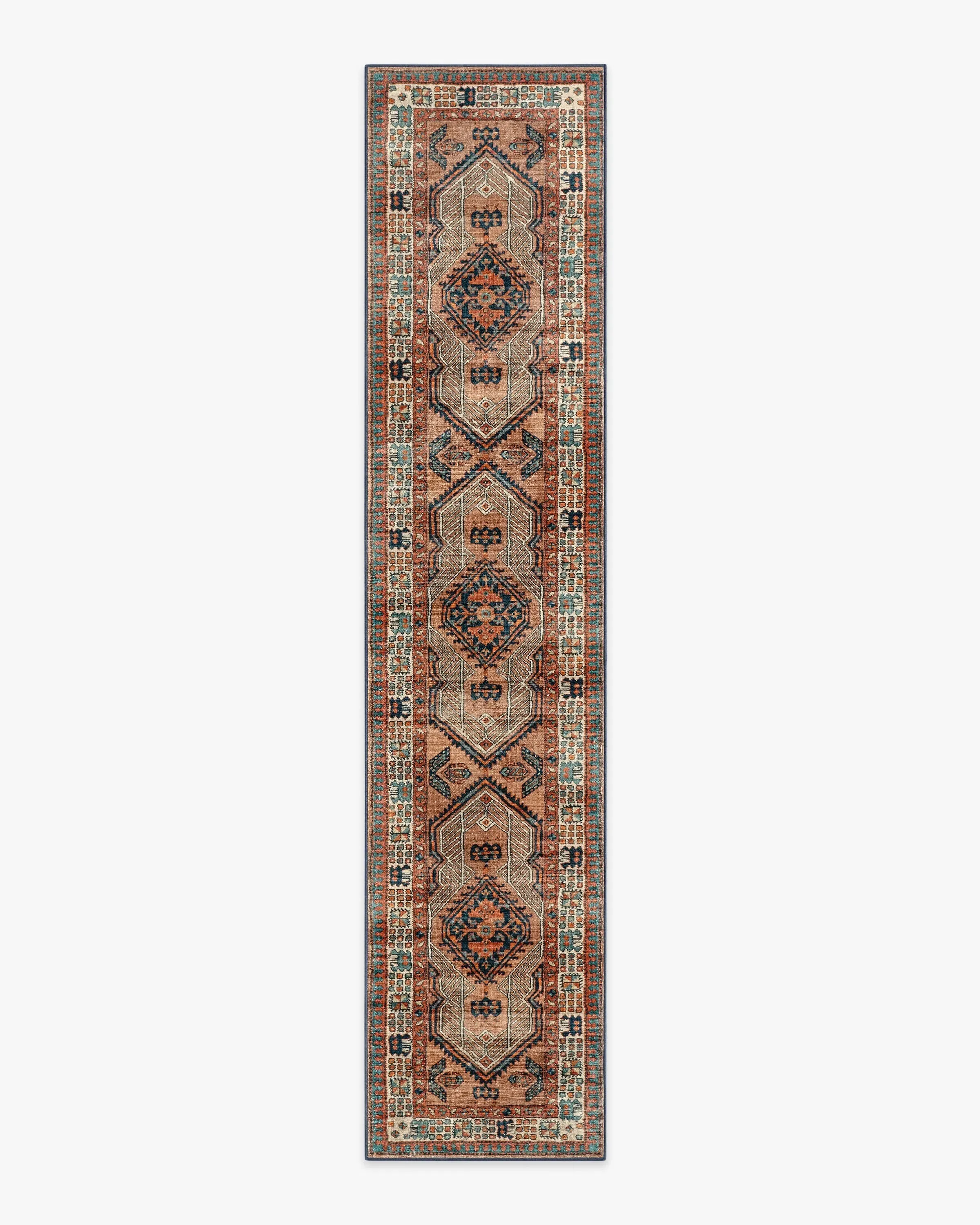 Runner Area Rug Machine Washable - Terracotta