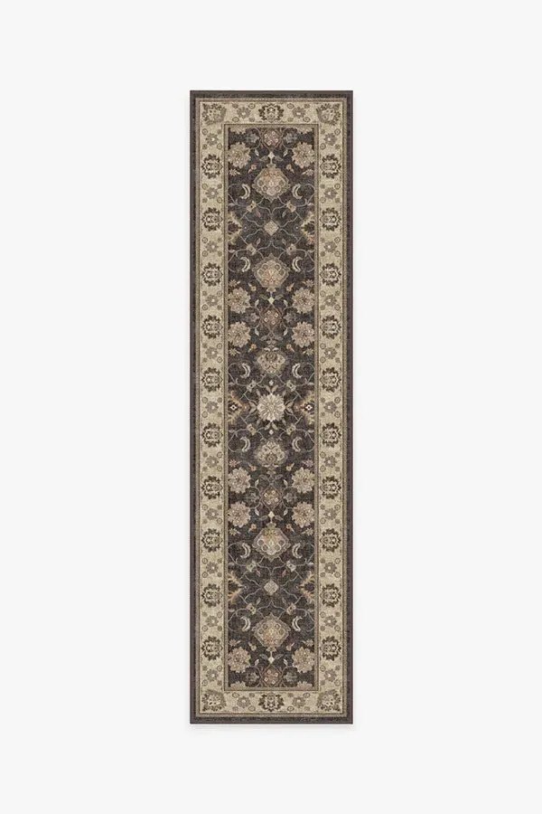 Runner Machine Washable Area Rug - Black, Chenille