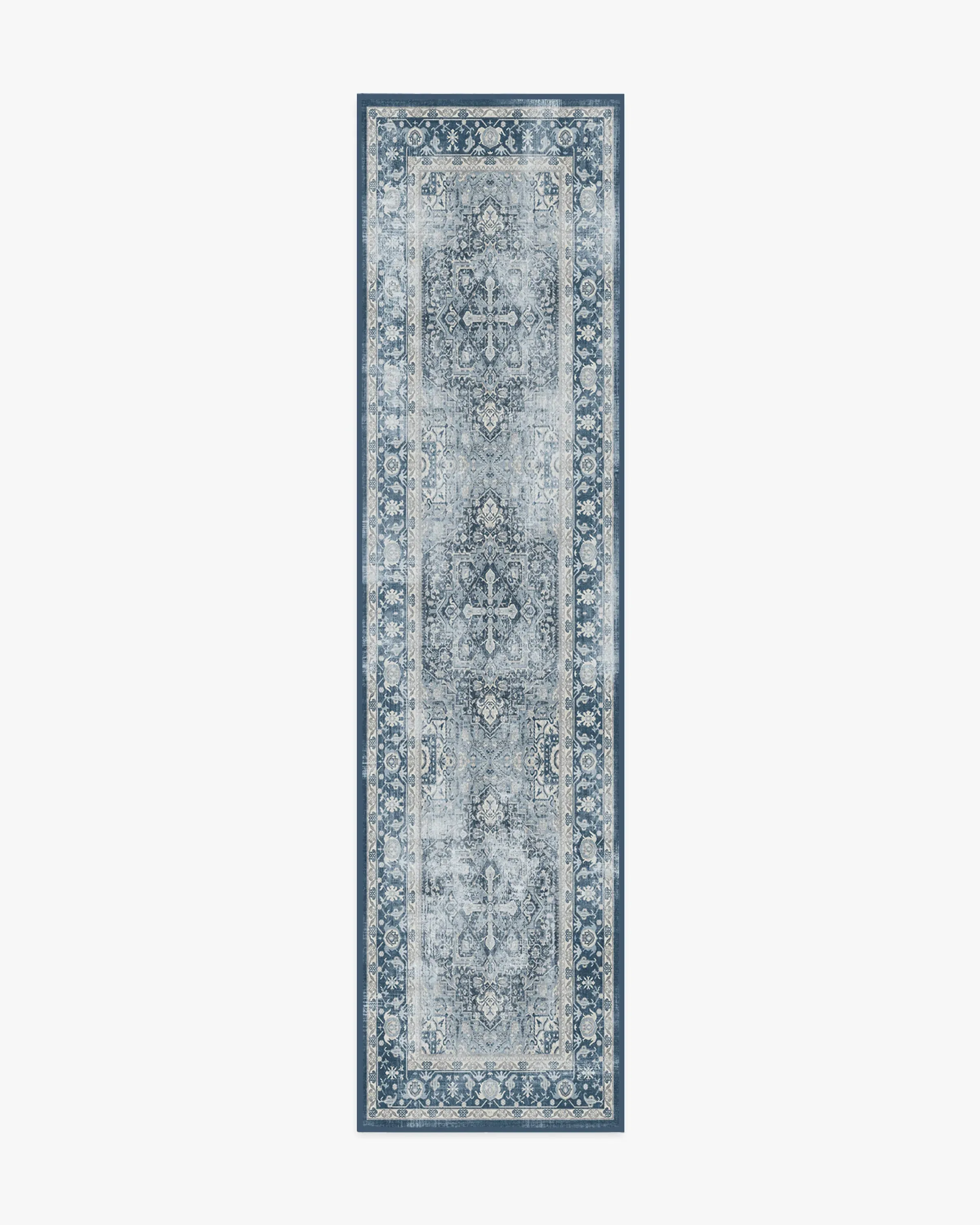 Runner Machine Washable Area Rug - Navy Blue