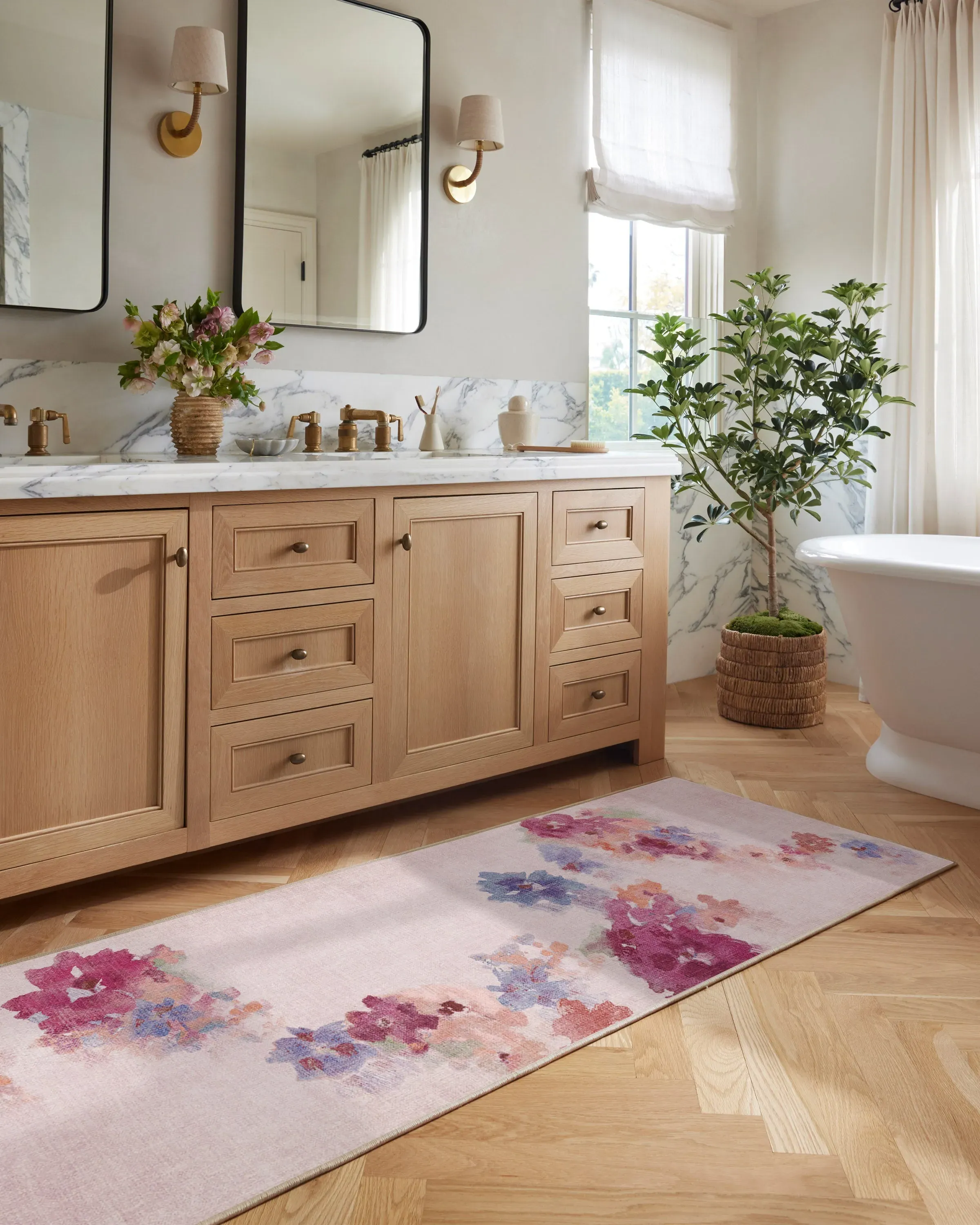 Runner Machine Washable Area Rug - Pink