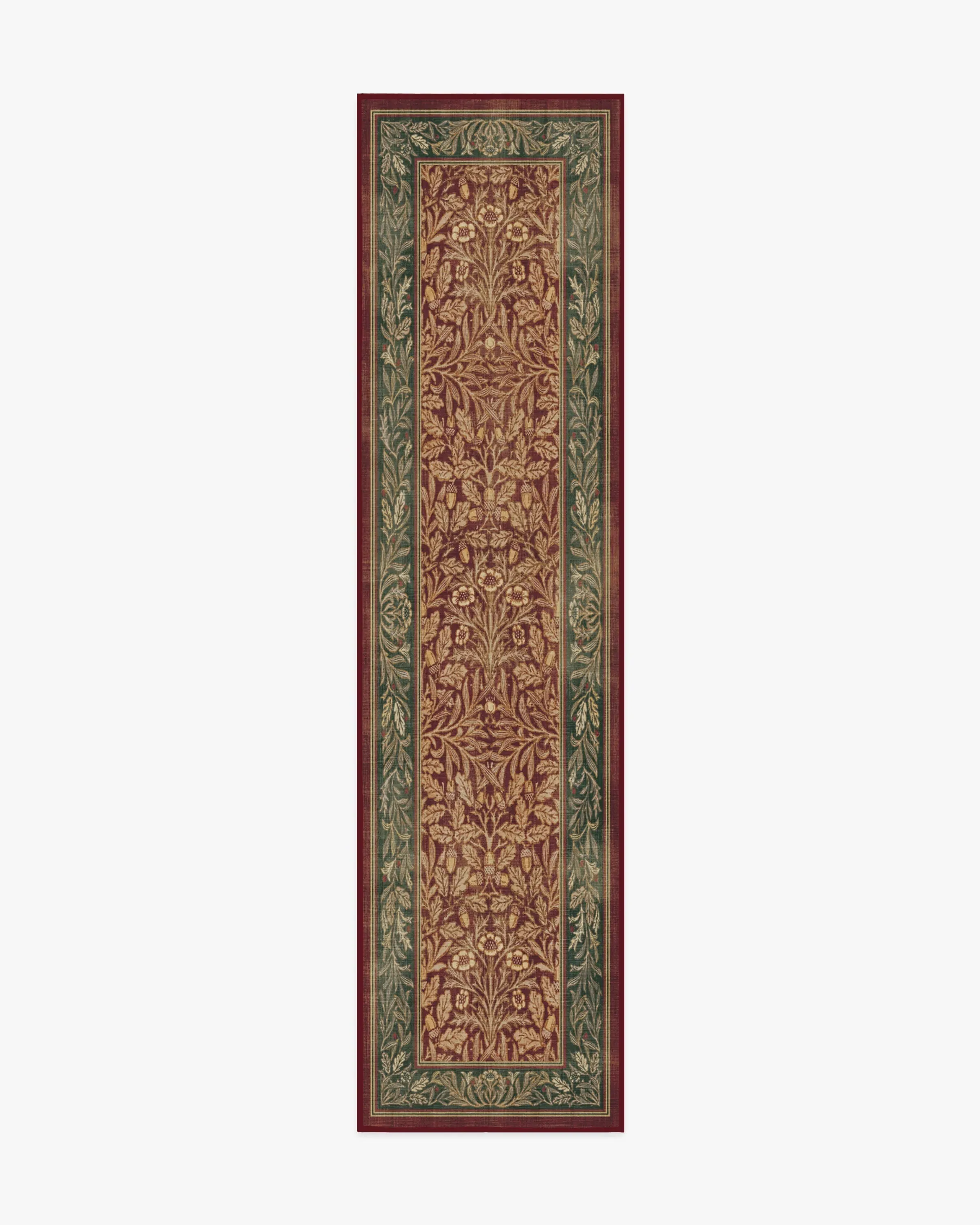 Runner Machine Washable Area Rug - Red, Flatwoven