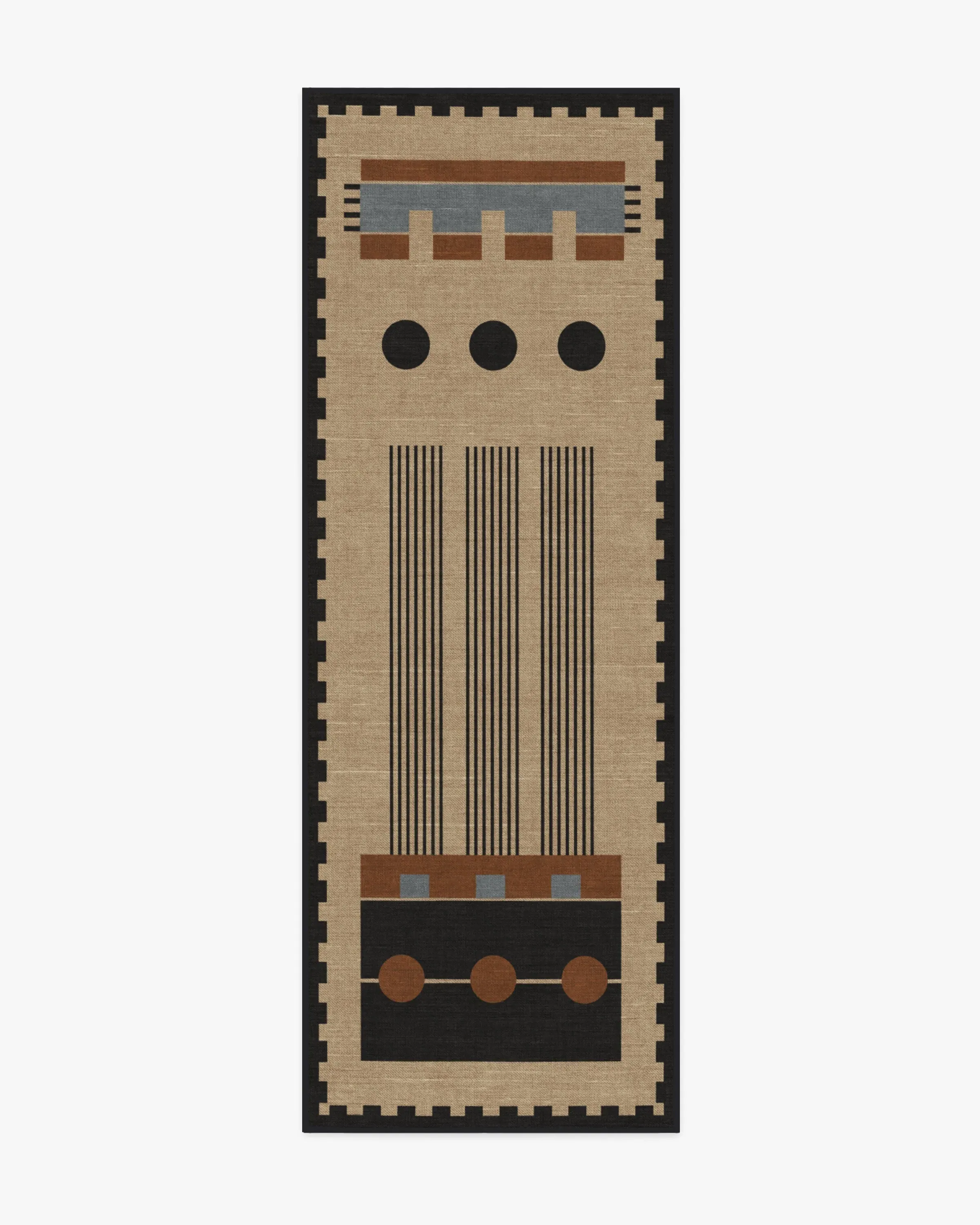 Runner Machine Washable Rug - Black & Tan