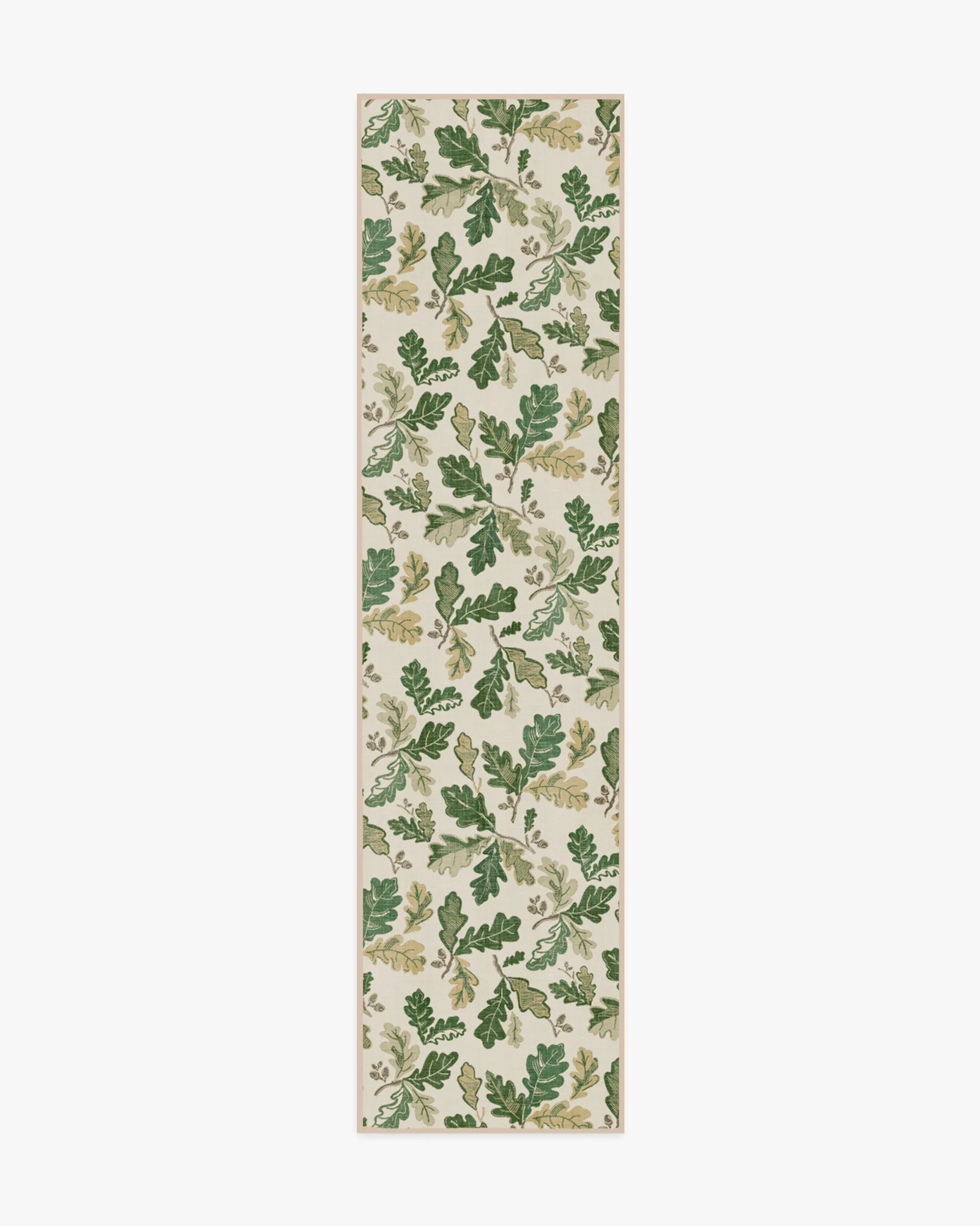 Runner Machine Washable Rug - Green, Flatwoven