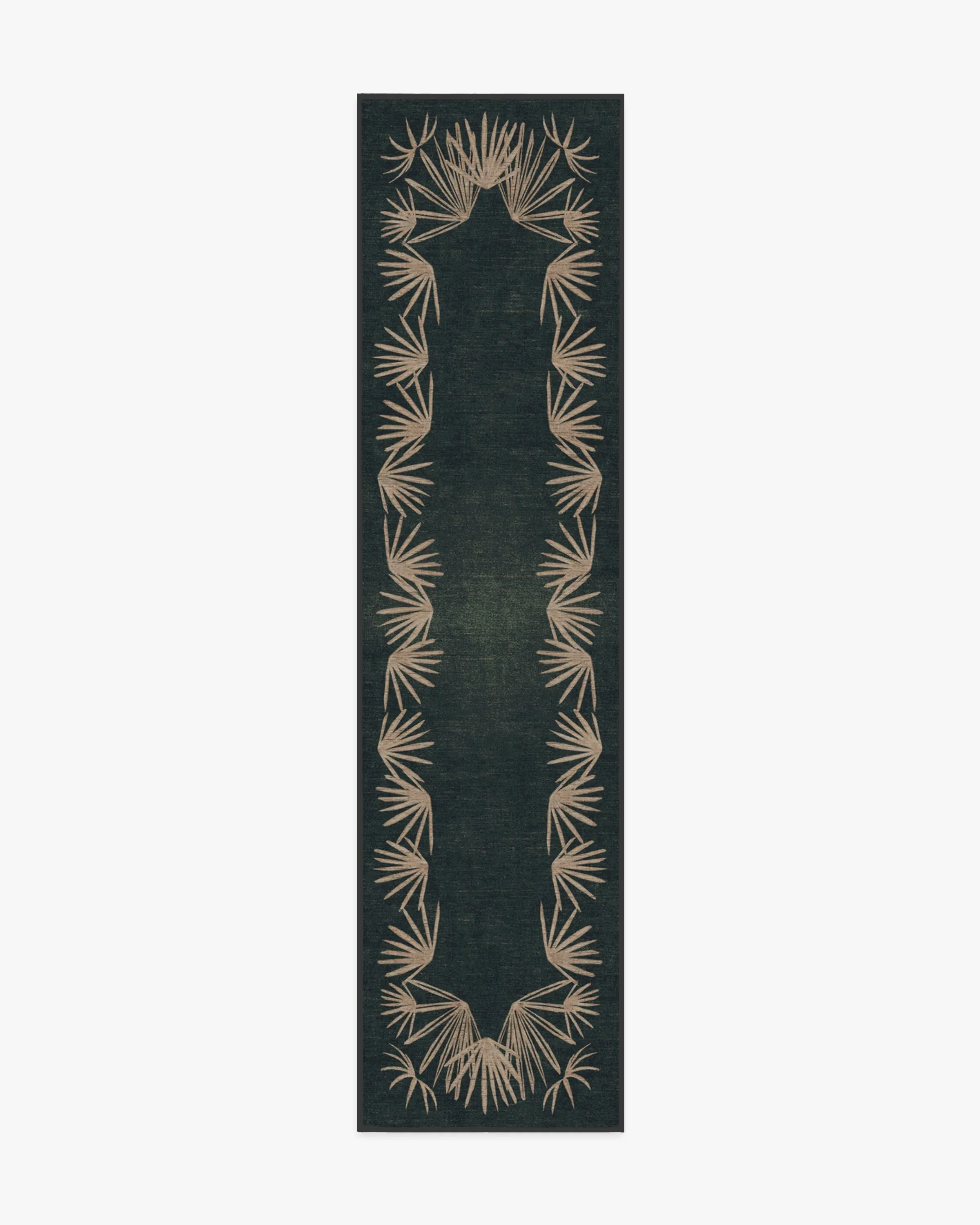 Runner Machine Washable Rug - Green, Flatwoven