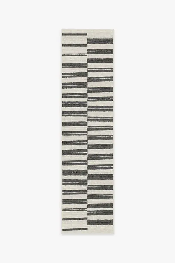 Runner Rug Machine Washable - Black, Stripe
