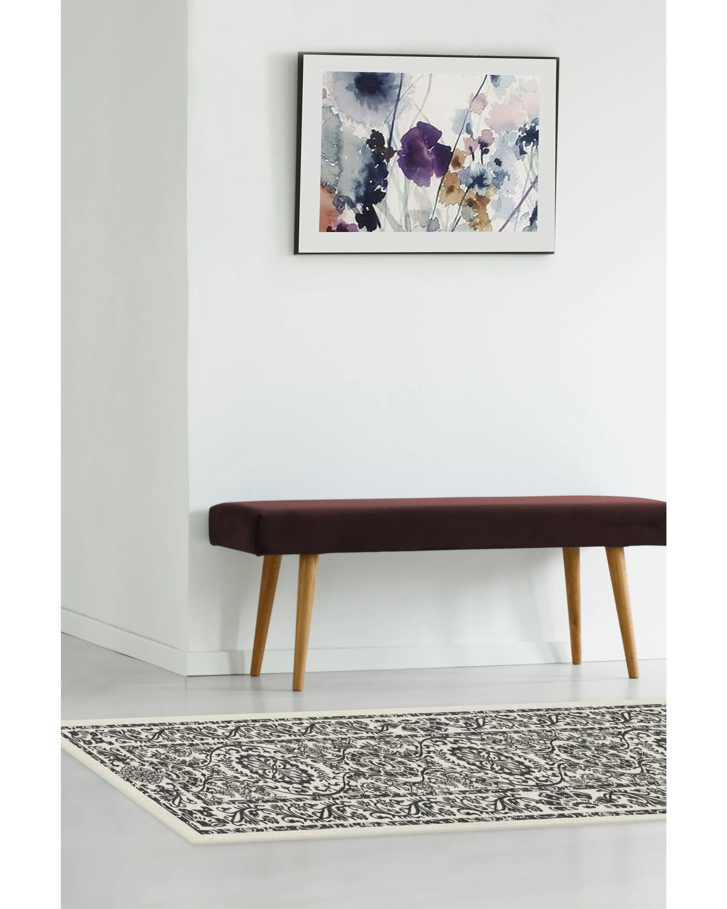 Runner Rug Machine Washable - Black & White