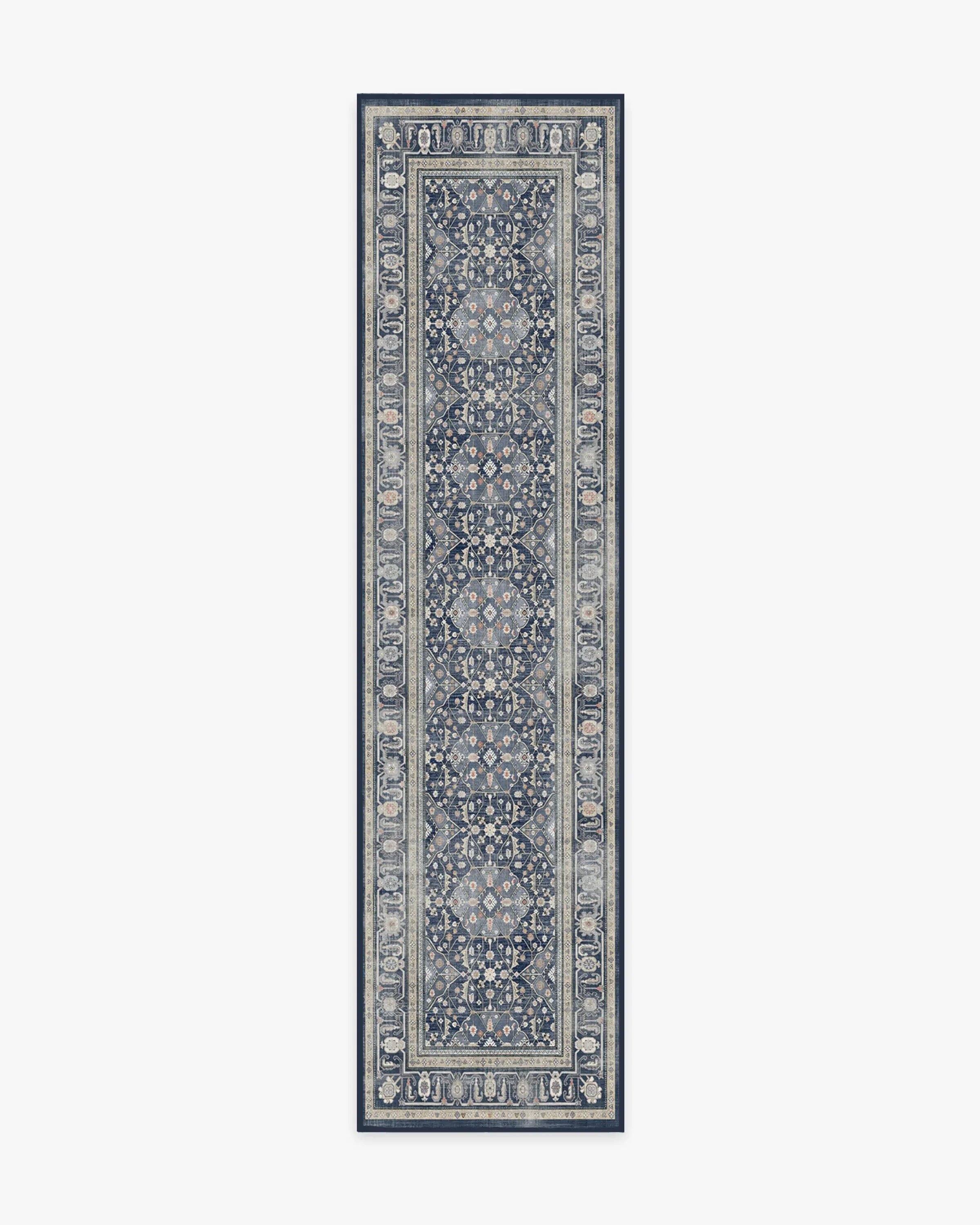 Runner Rug Machine Washable - Blue, Flatwoven