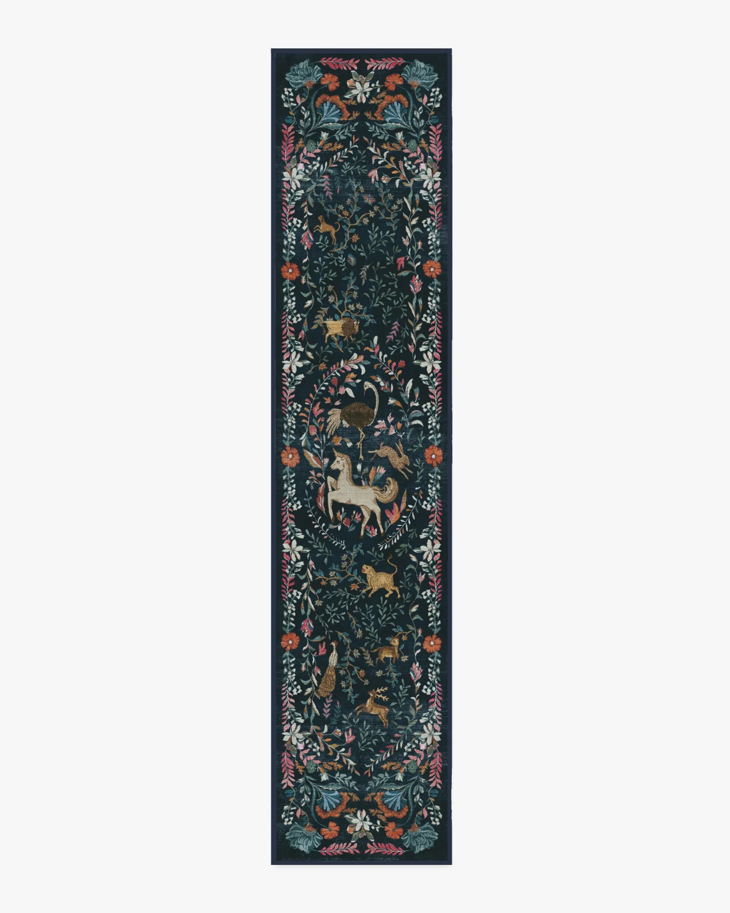 Runner Rug Machine Washable - Blue, Flatwoven