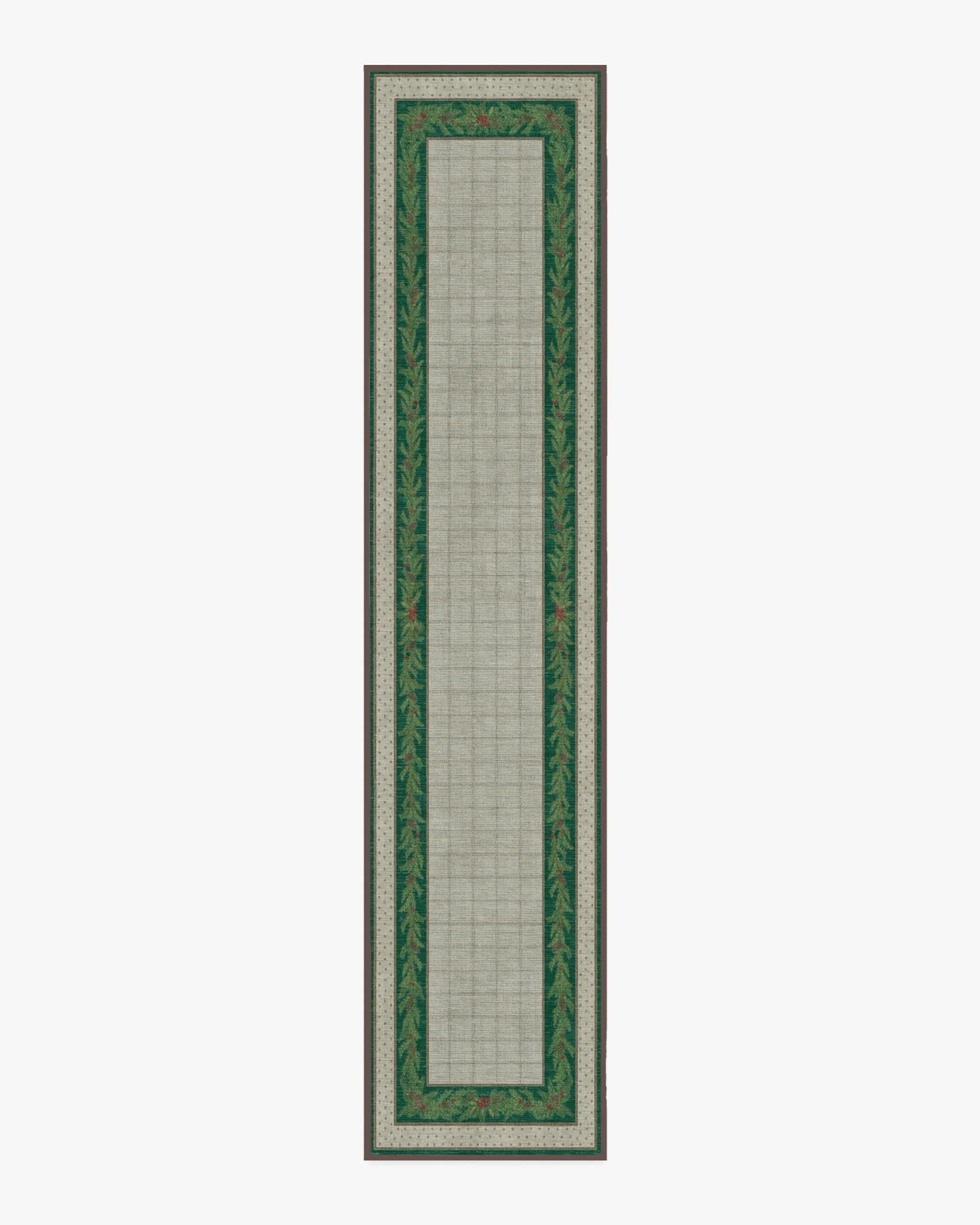 Runner Rug Machine Washable - Green, Silver