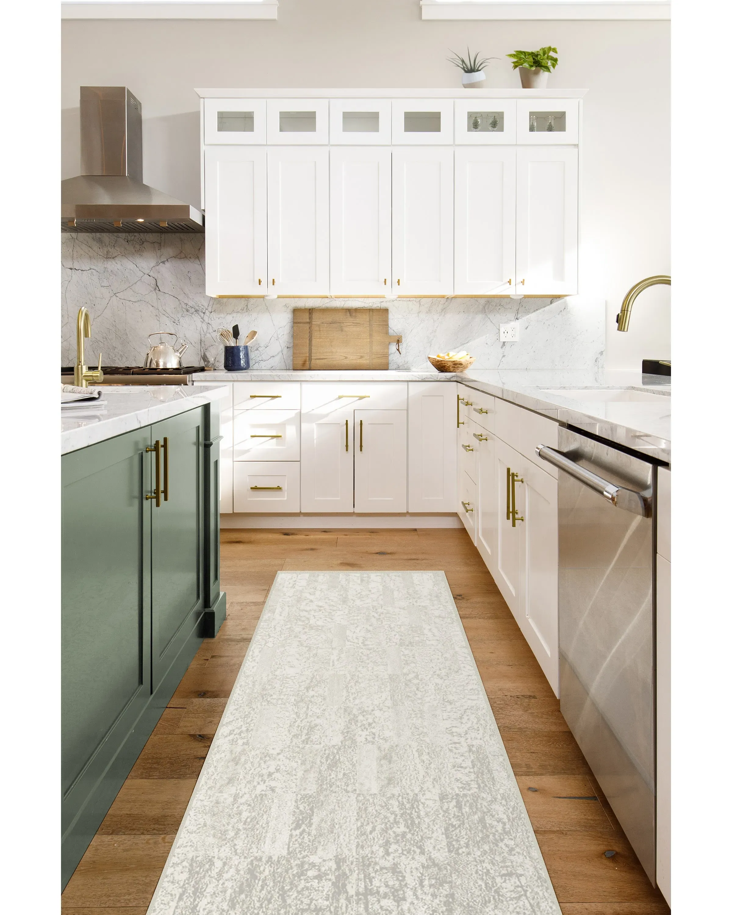 Runner Rug Machine Washable - Grey Ombre