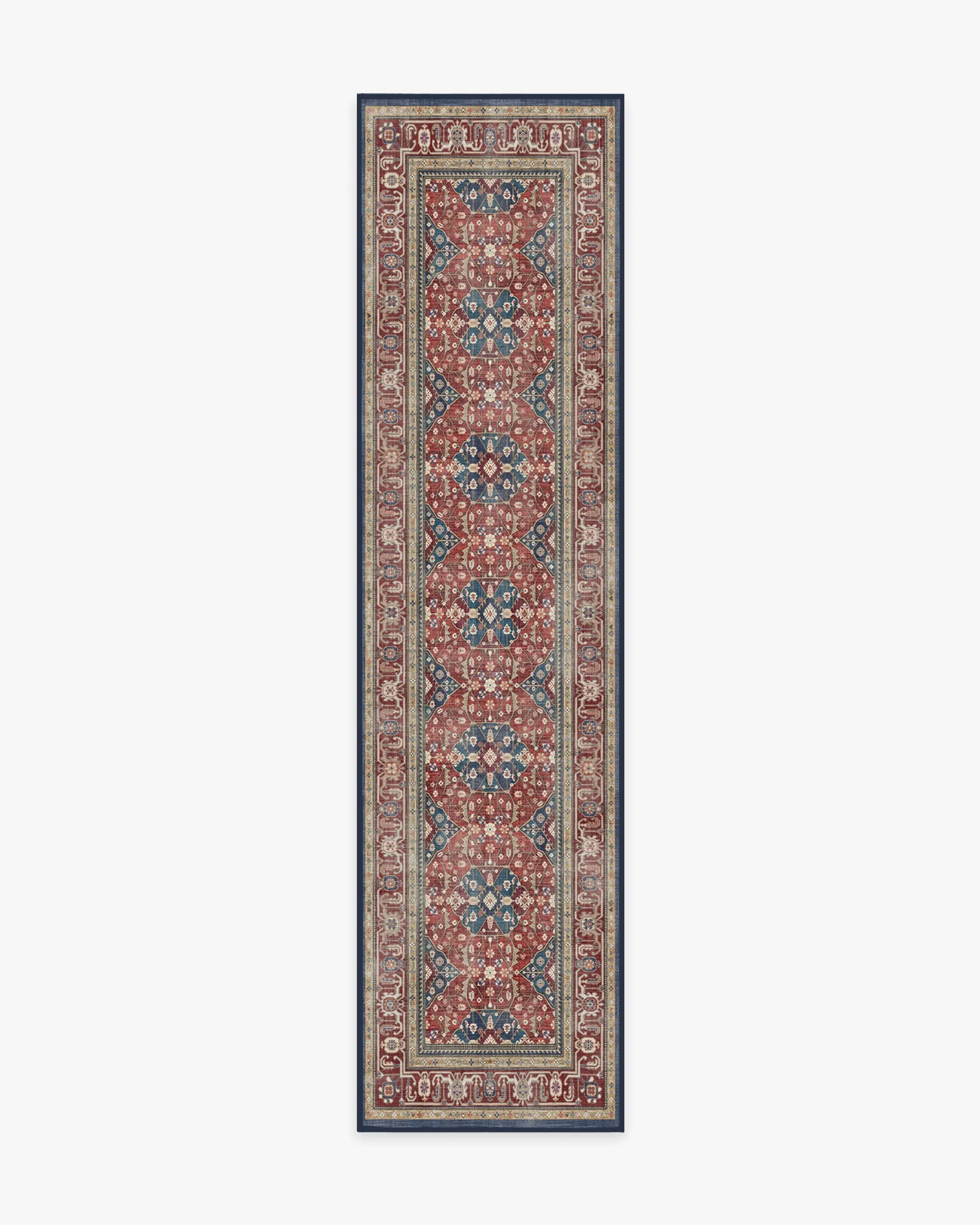 Runner Rug Machine Washable - Red, Flatwoven
