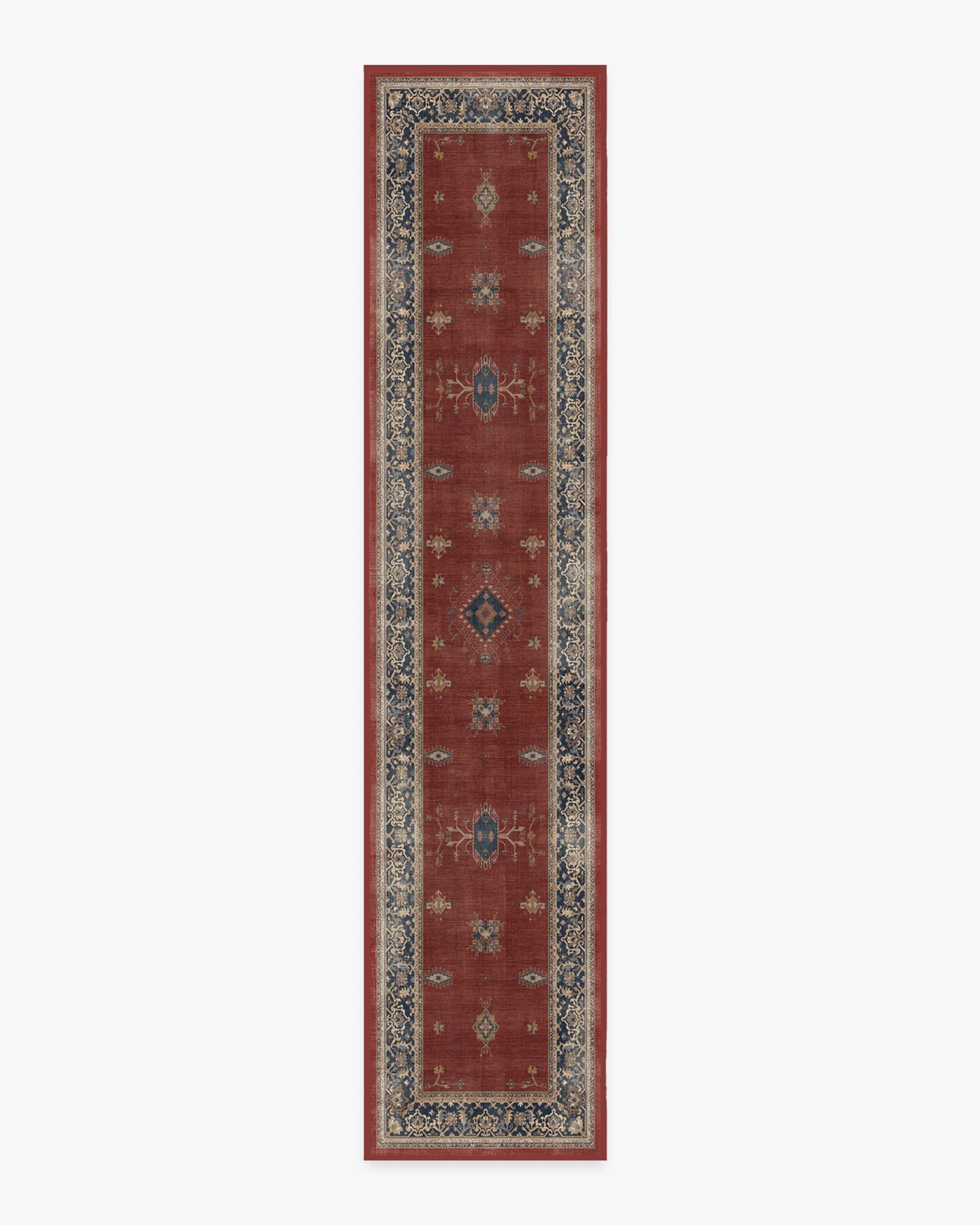 Runner Rug Machine Washable - Red, Flatwoven