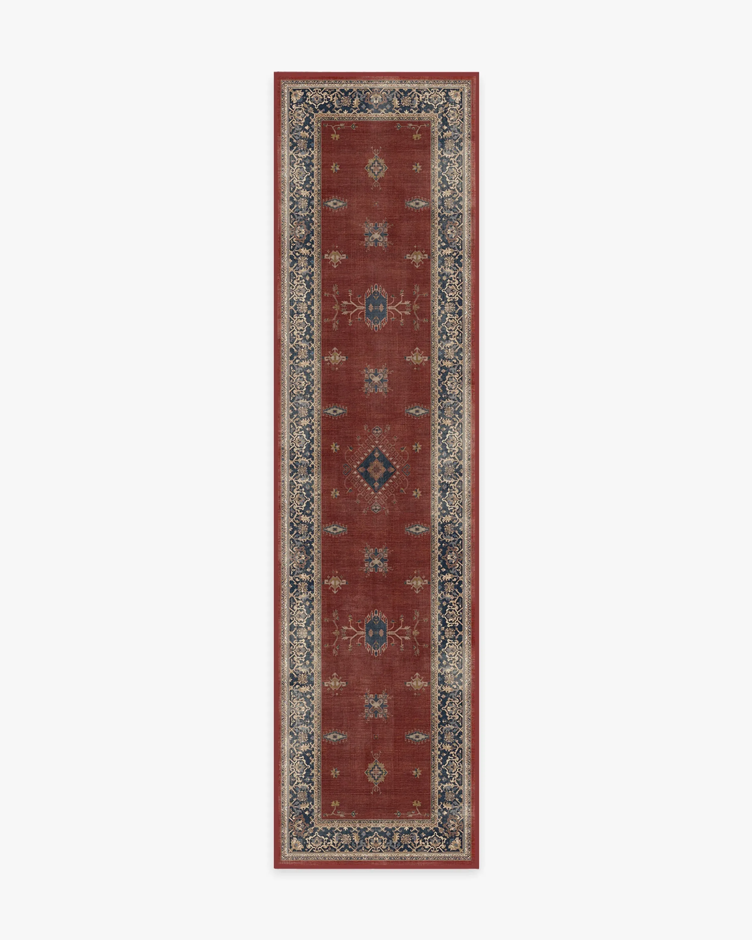 Runner Rug Machine Washable - Red, Flatwoven