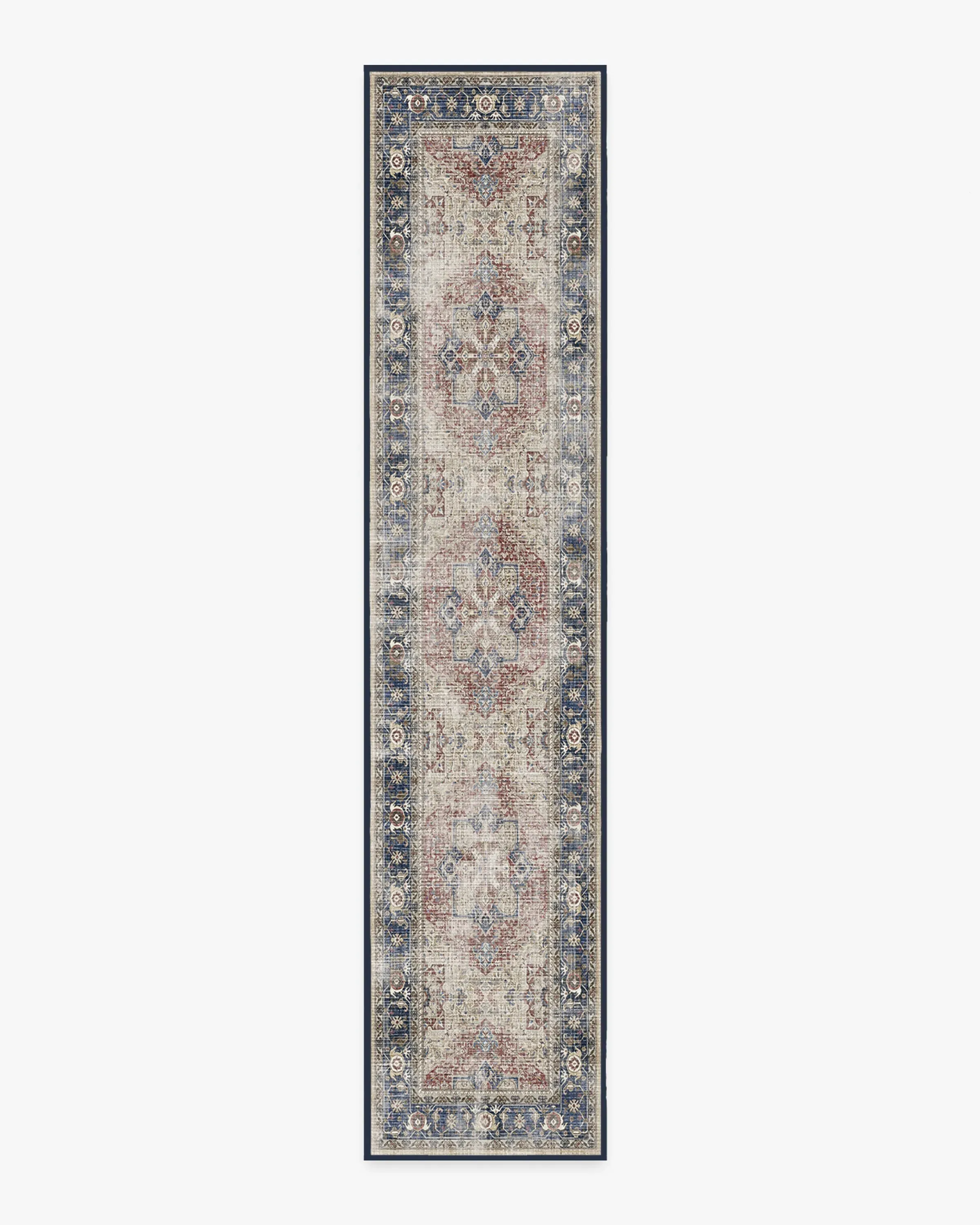 Runner Rug Machine Washable - Royal Blue, Chenille
