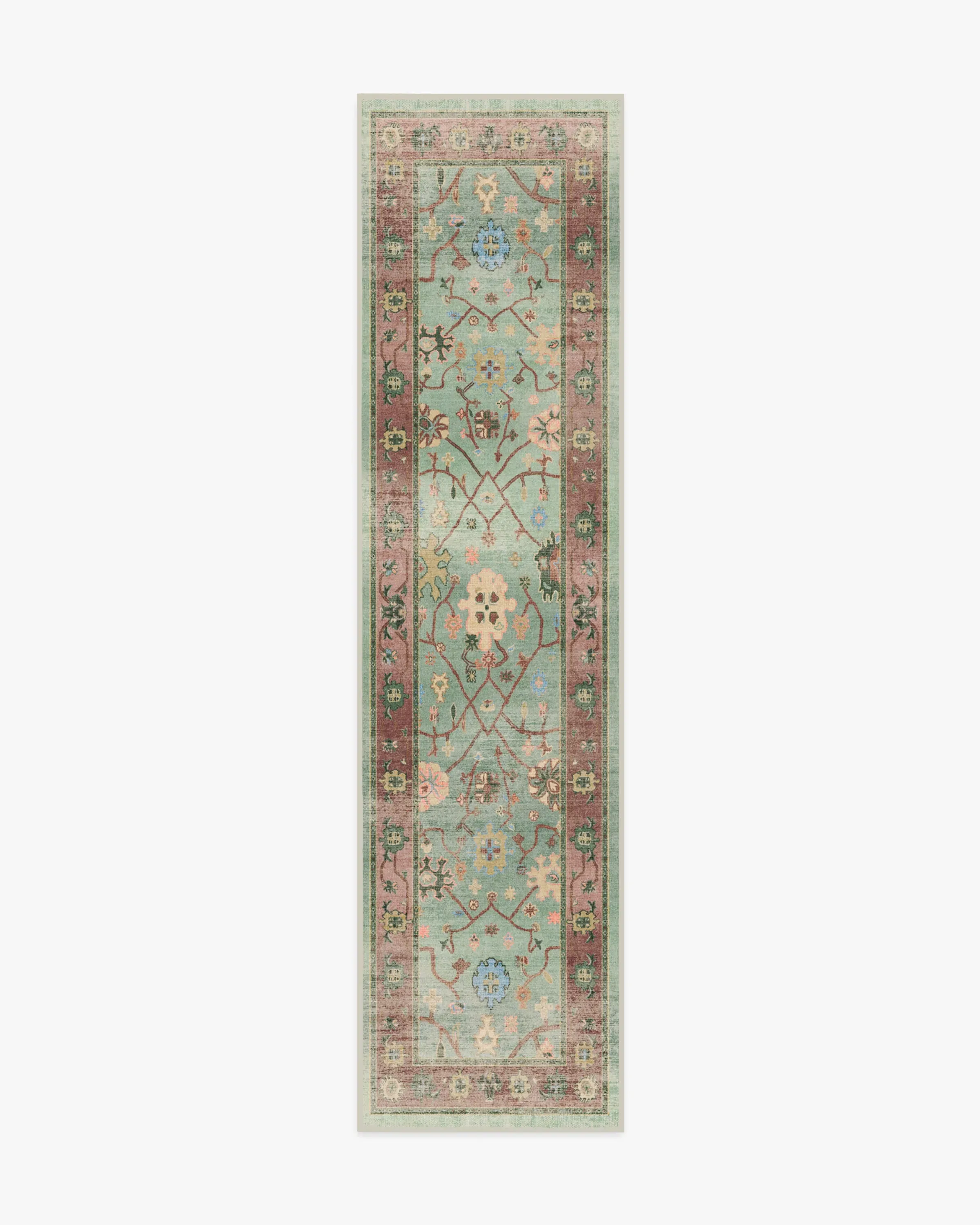 Runner Rug Machine Washable - Sage Green