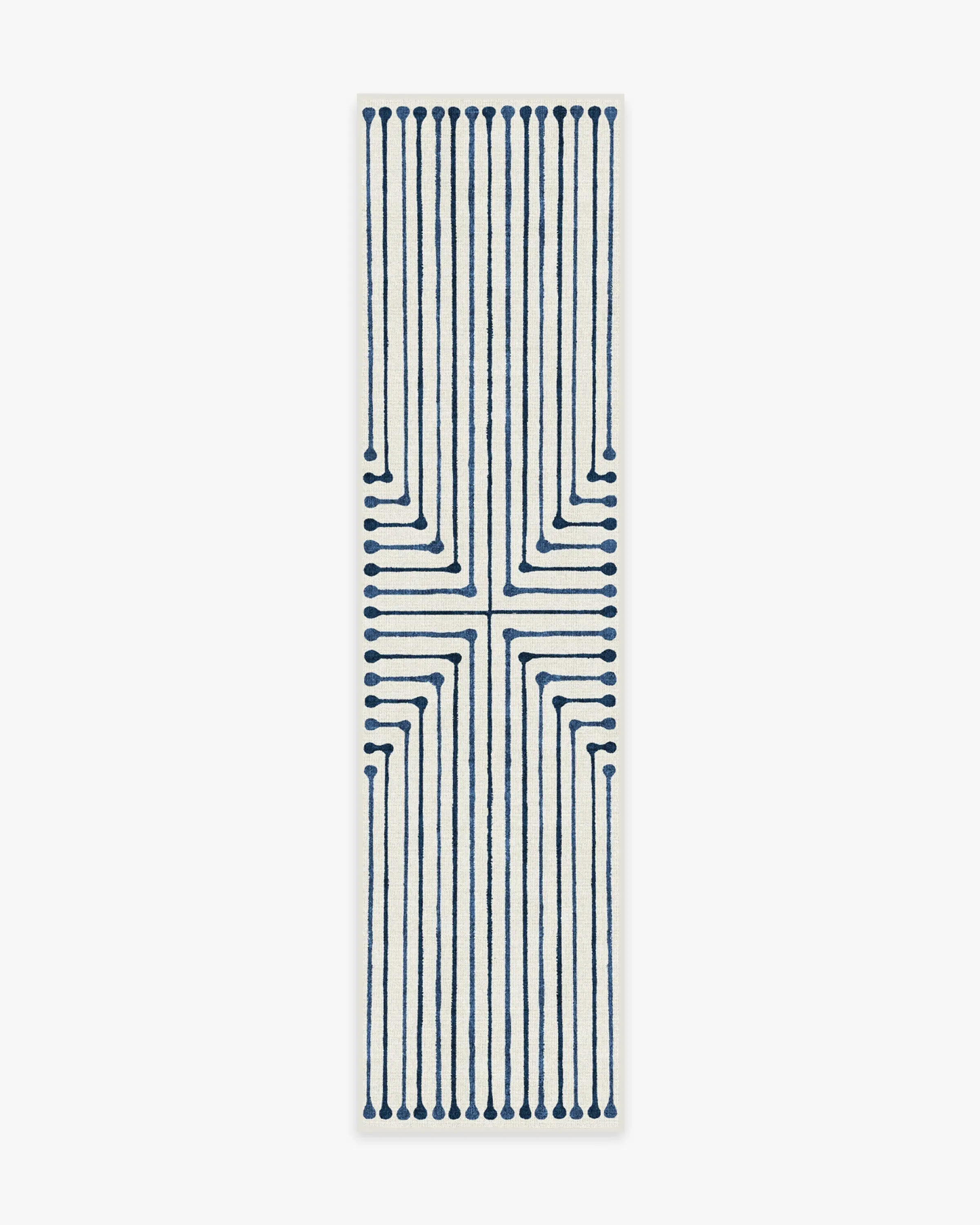 Runner Rug Washable - Blue
