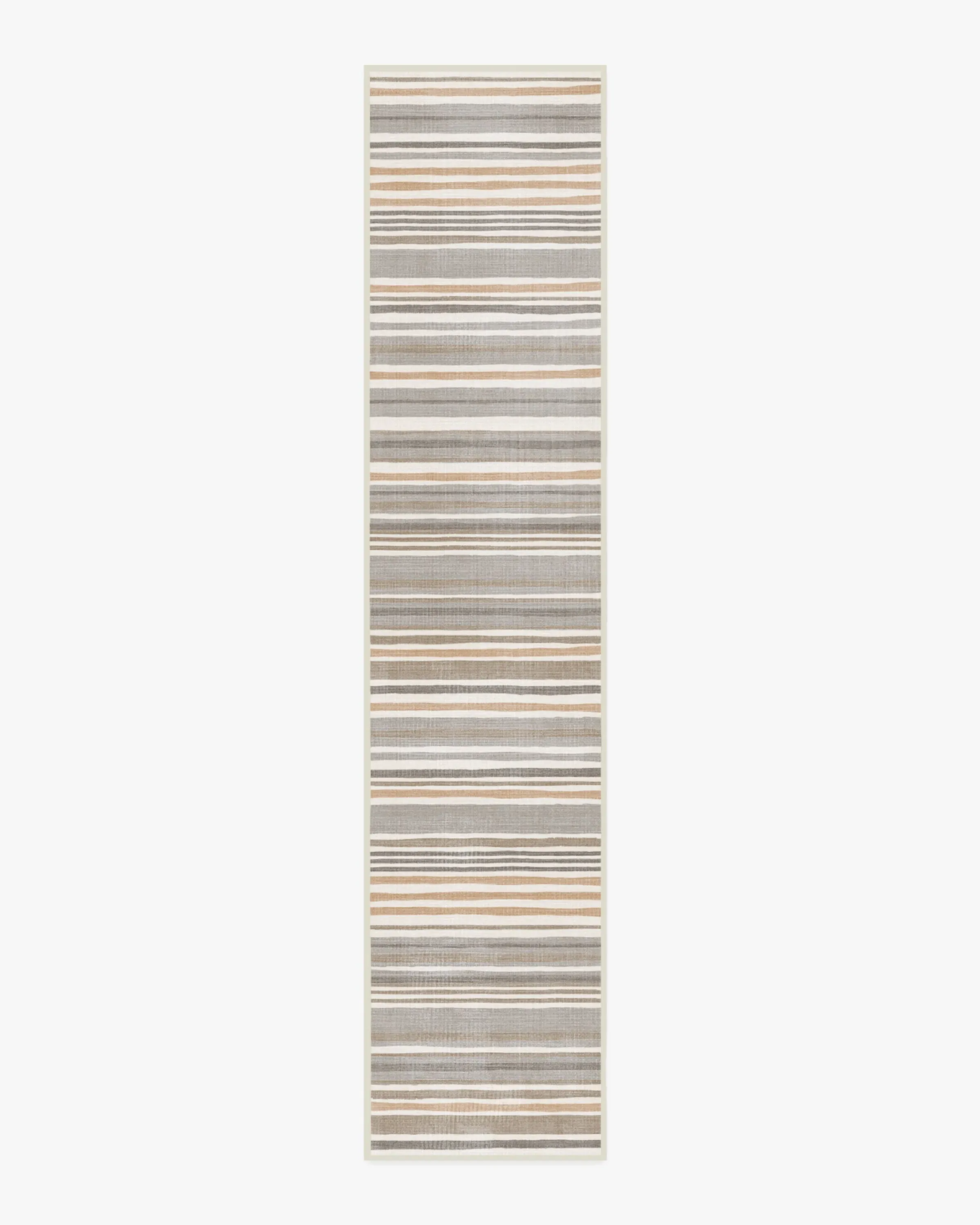 Runner Stripe Area Rug Machine Washable - Grey, Ivory