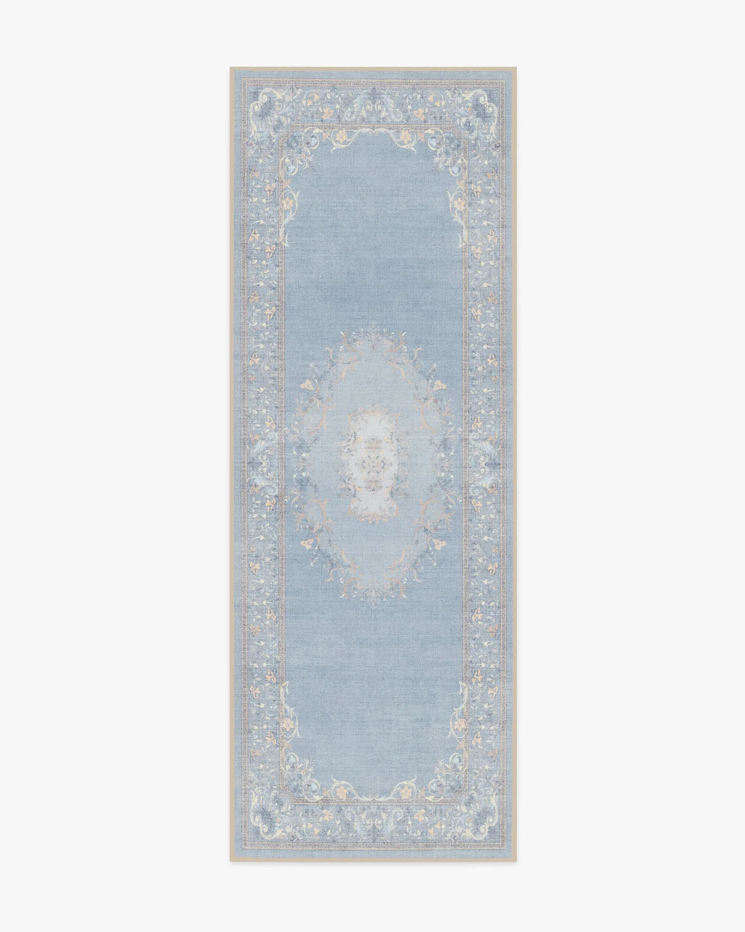 Runner Washable Area Rug - Blue, Flatwoven