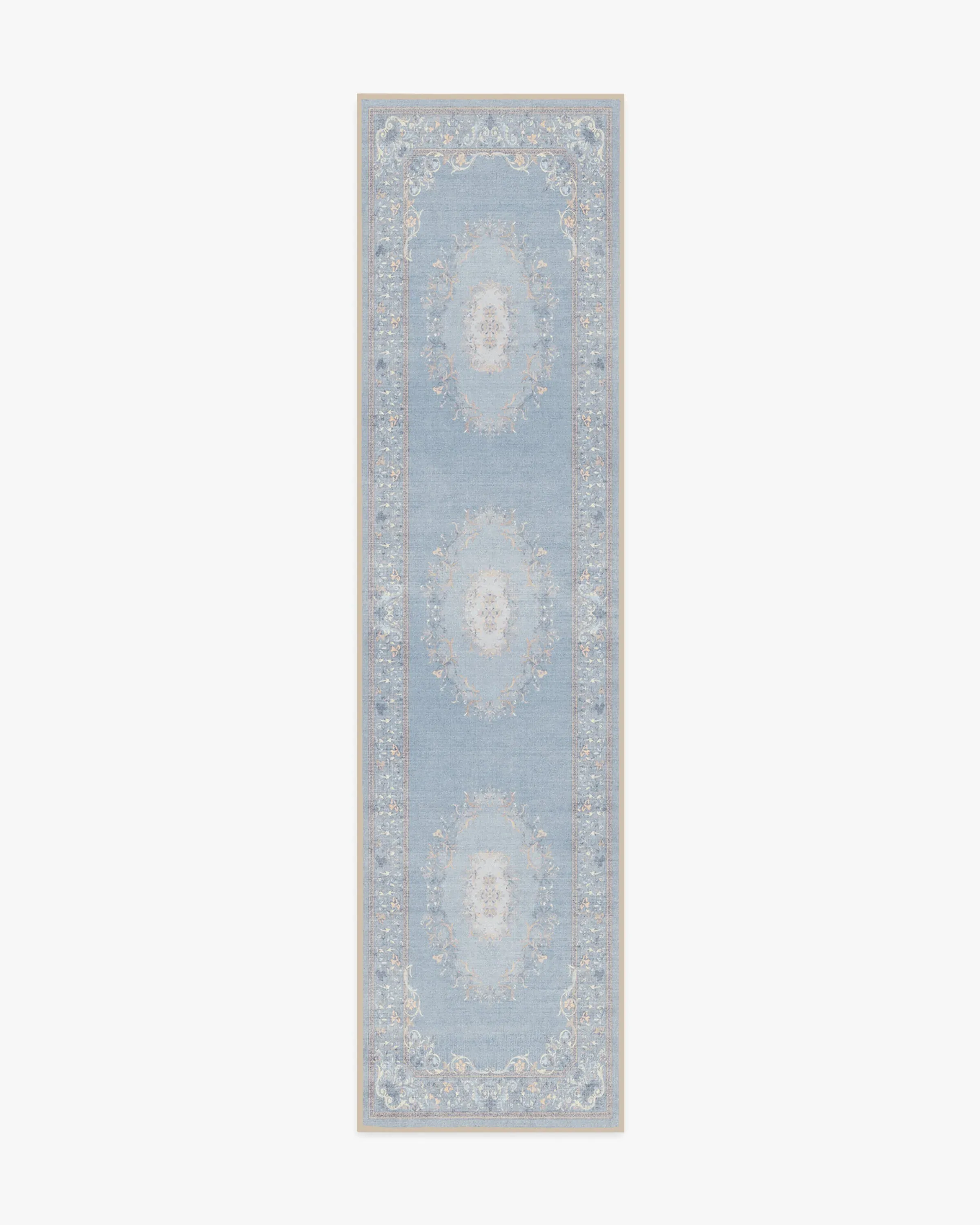 Runner Washable Area Rug - Blue, Flatwoven