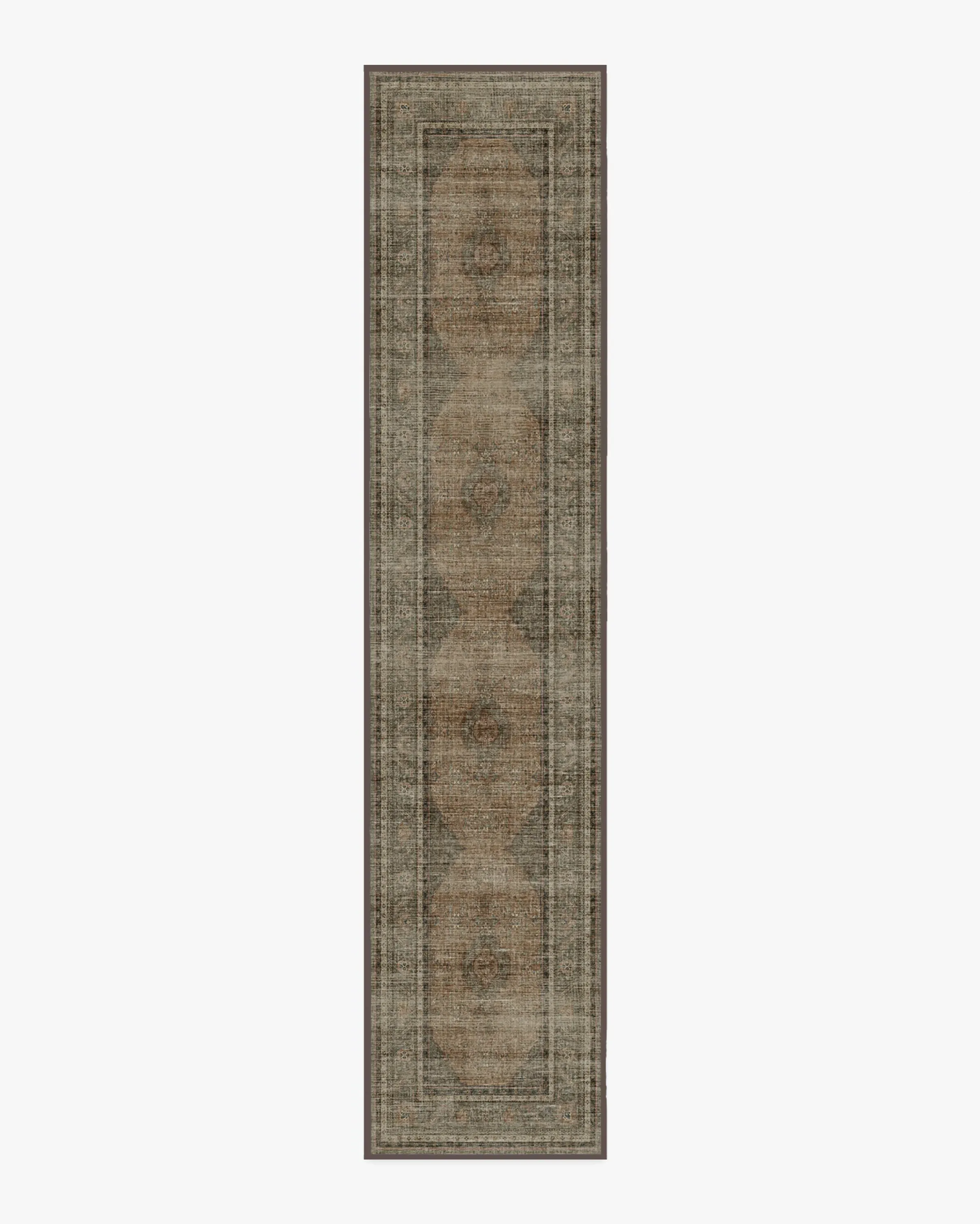 Runner Washable Area Rug - Brown, Flatwoven