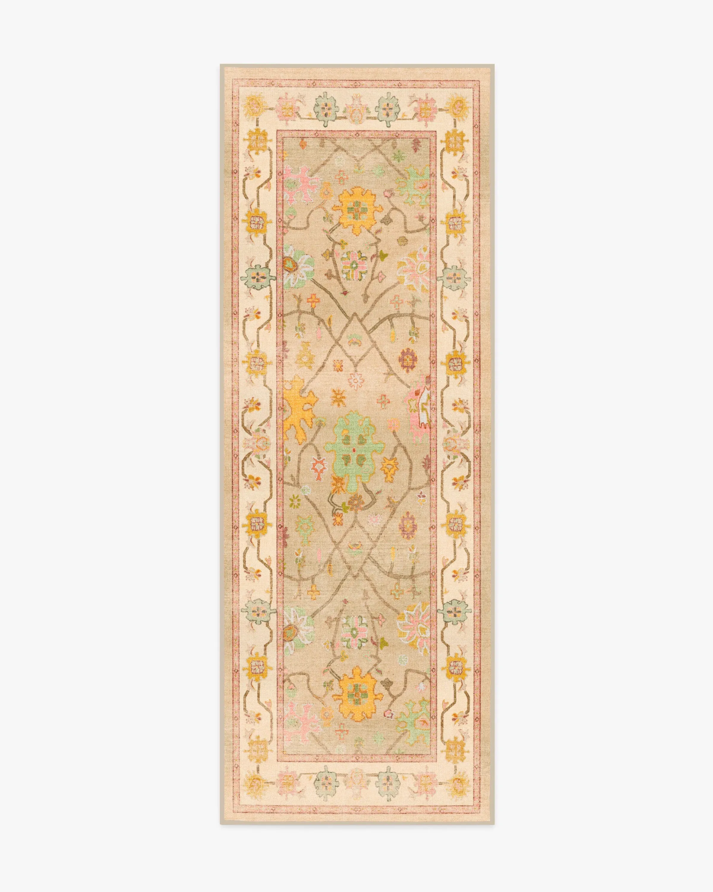 Runner Washable Area Rug - Neutral, Flatwoven