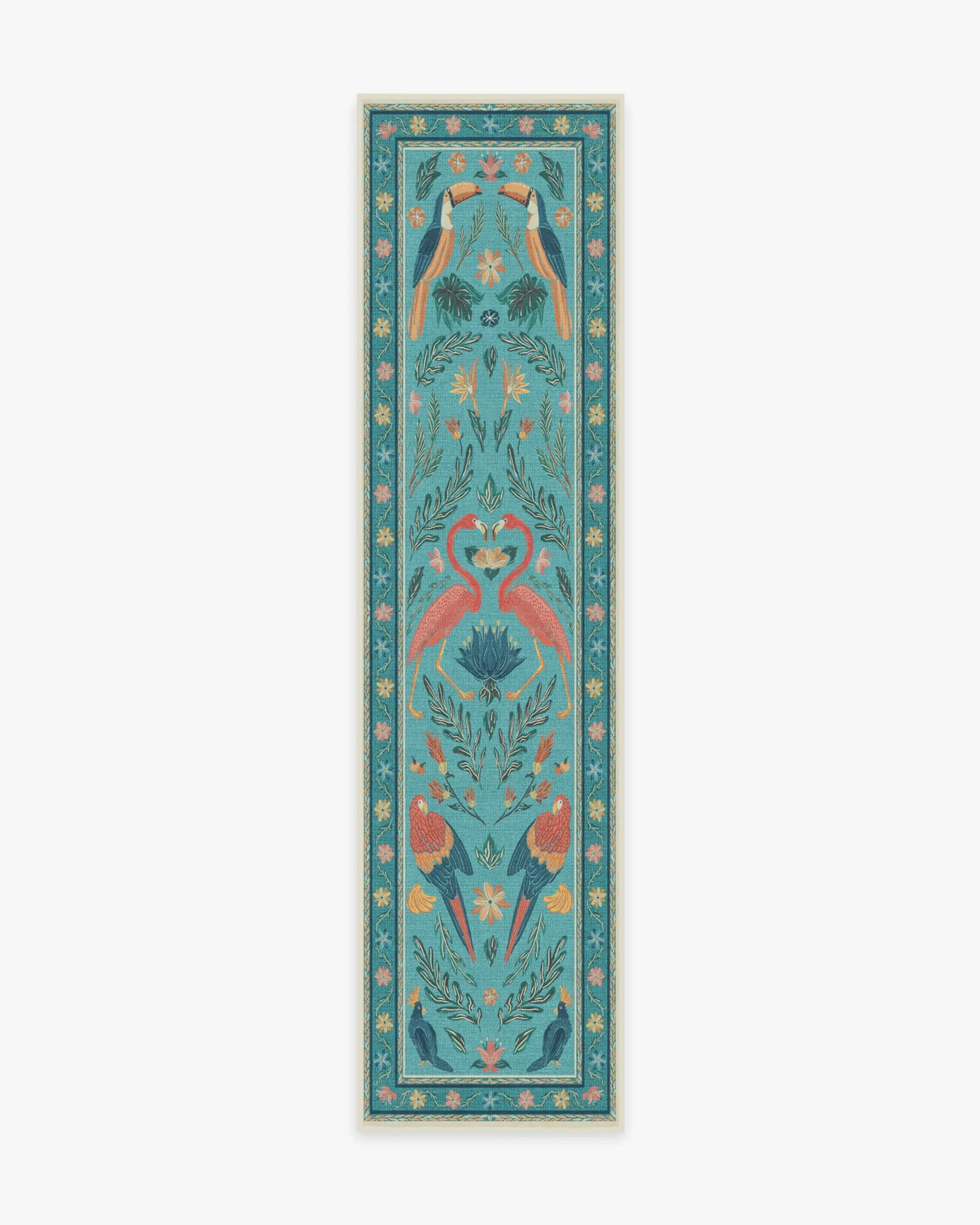 Small Area Rug Machine Washable - Aqua, Chenille