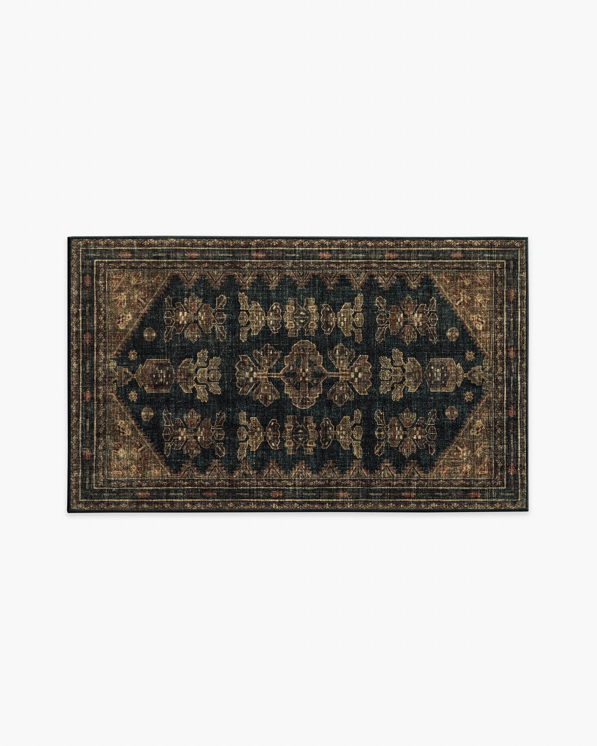 Small Area Rug Machine Washable - Black, Brown