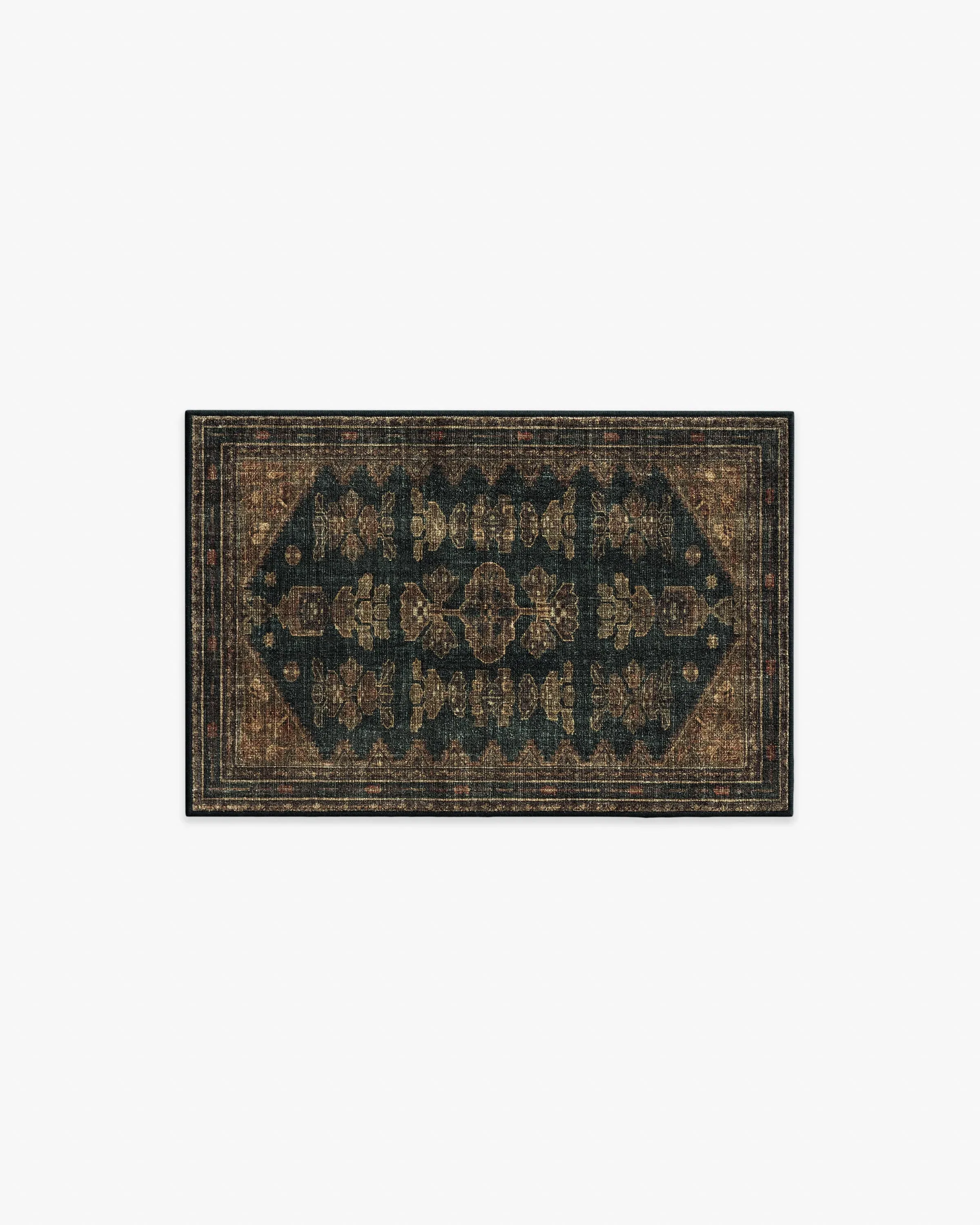 Small Area Rug Machine Washable - Black, Brown image